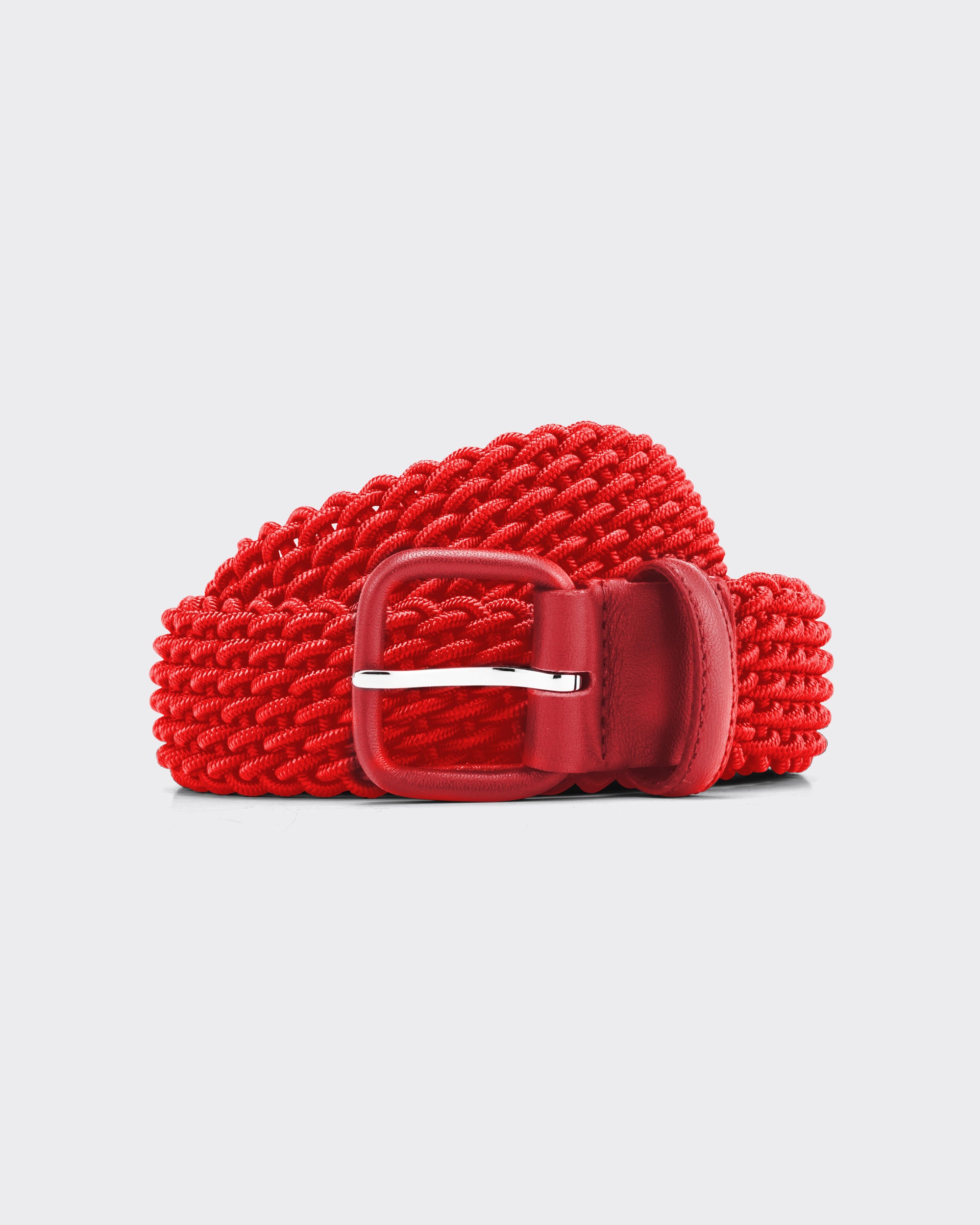 L'Aiglon : Woven Elastic Belt : Red – Beige Habilleur