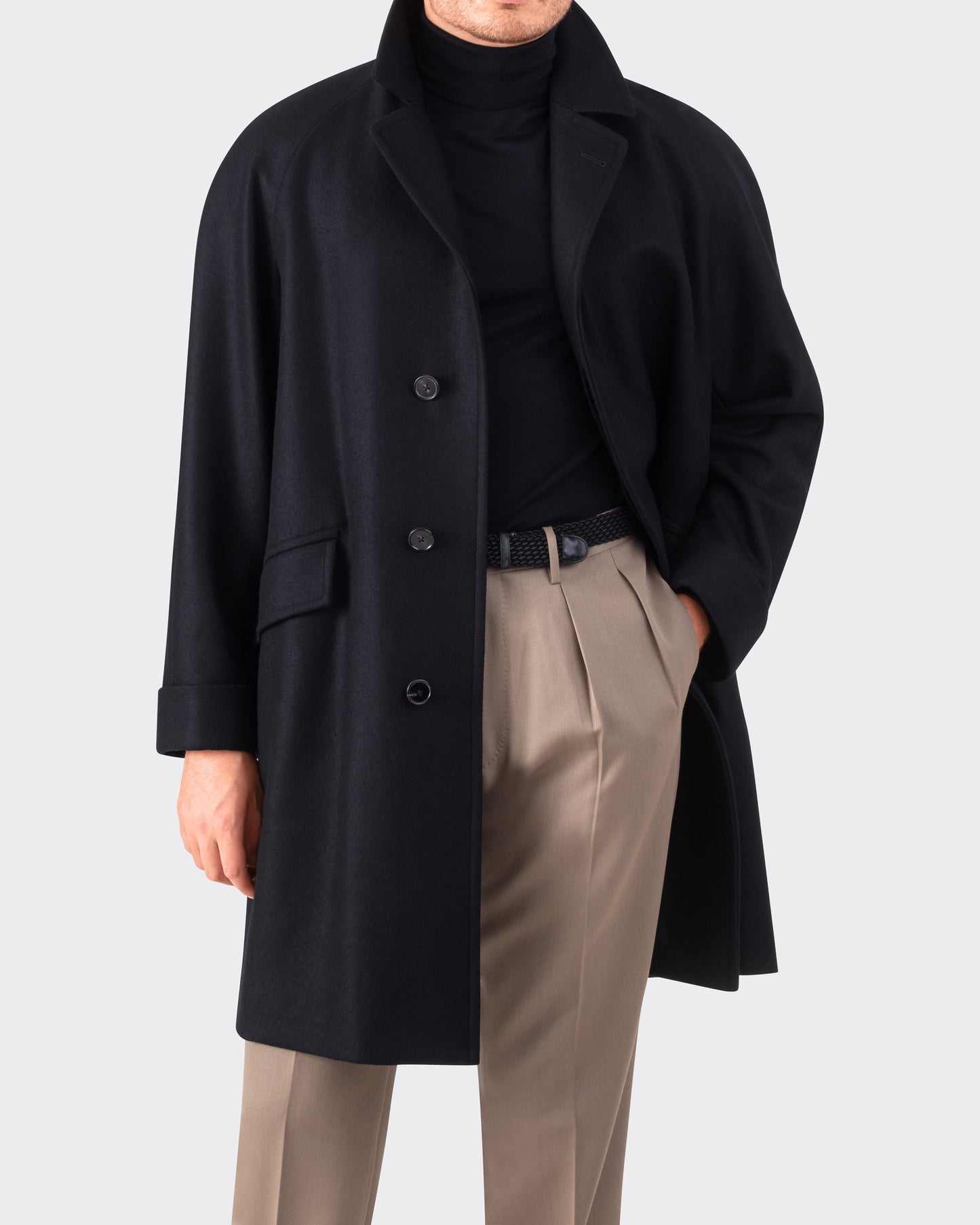 "CORB" Wool & Cashmere Coat : Black