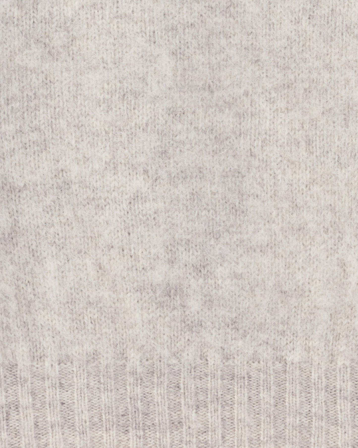 Pull Col Rond Laine Peignée : Gris Clair