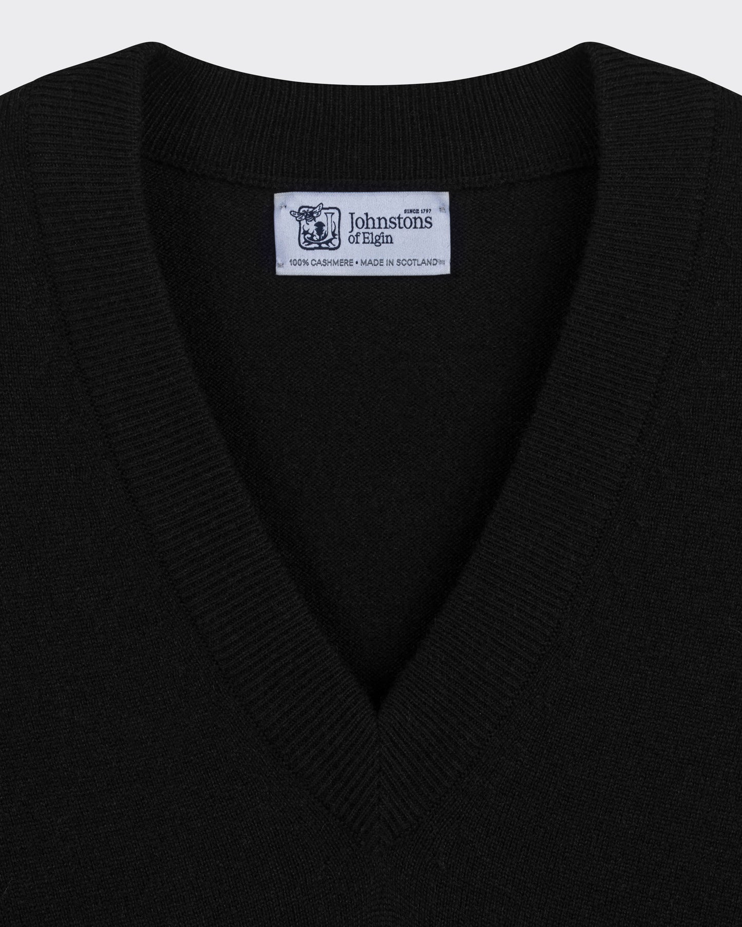 Pull Col V en Cachemire : Noir
