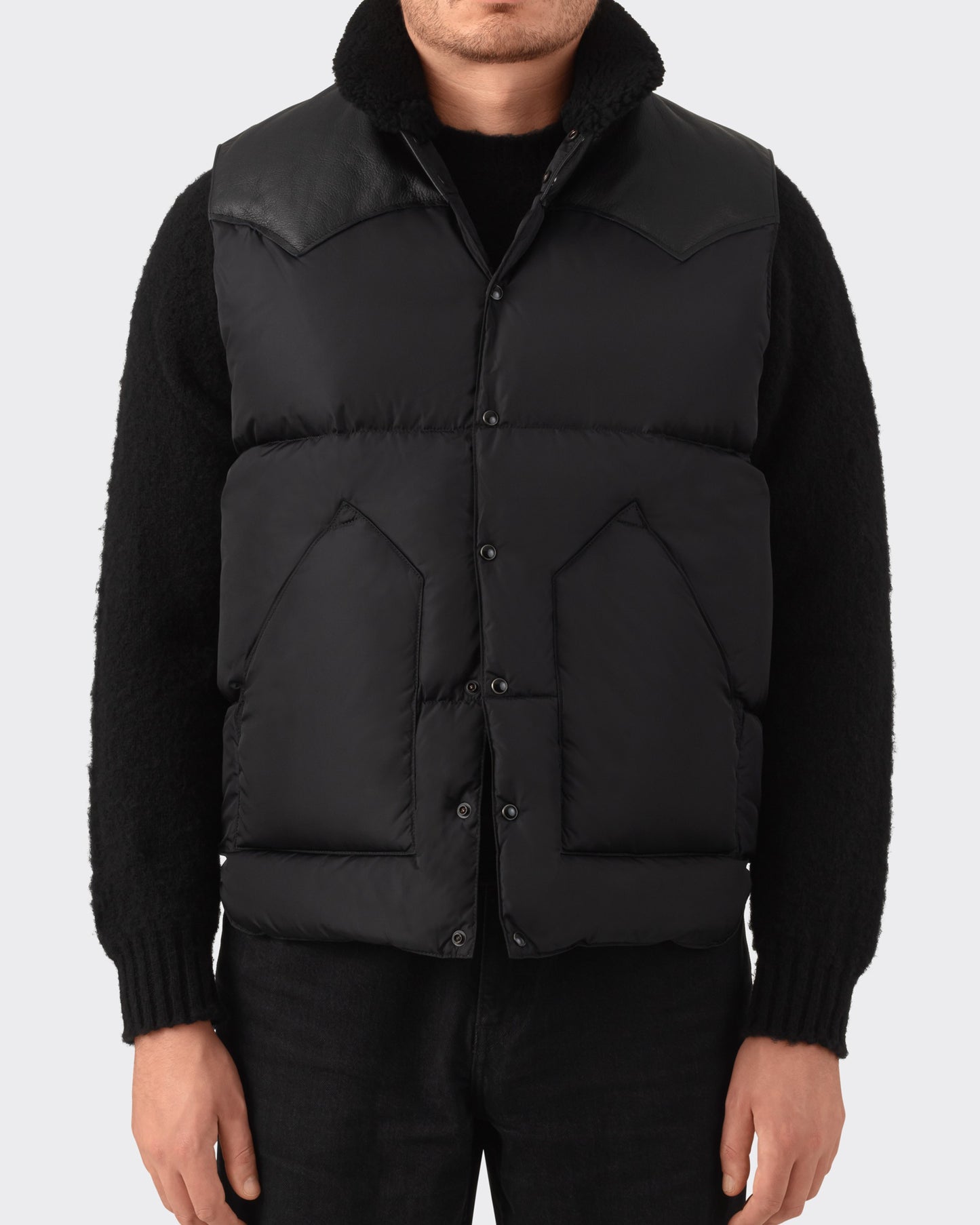 Doudoune Sans Manches « Christy » Col Shearling : Noir