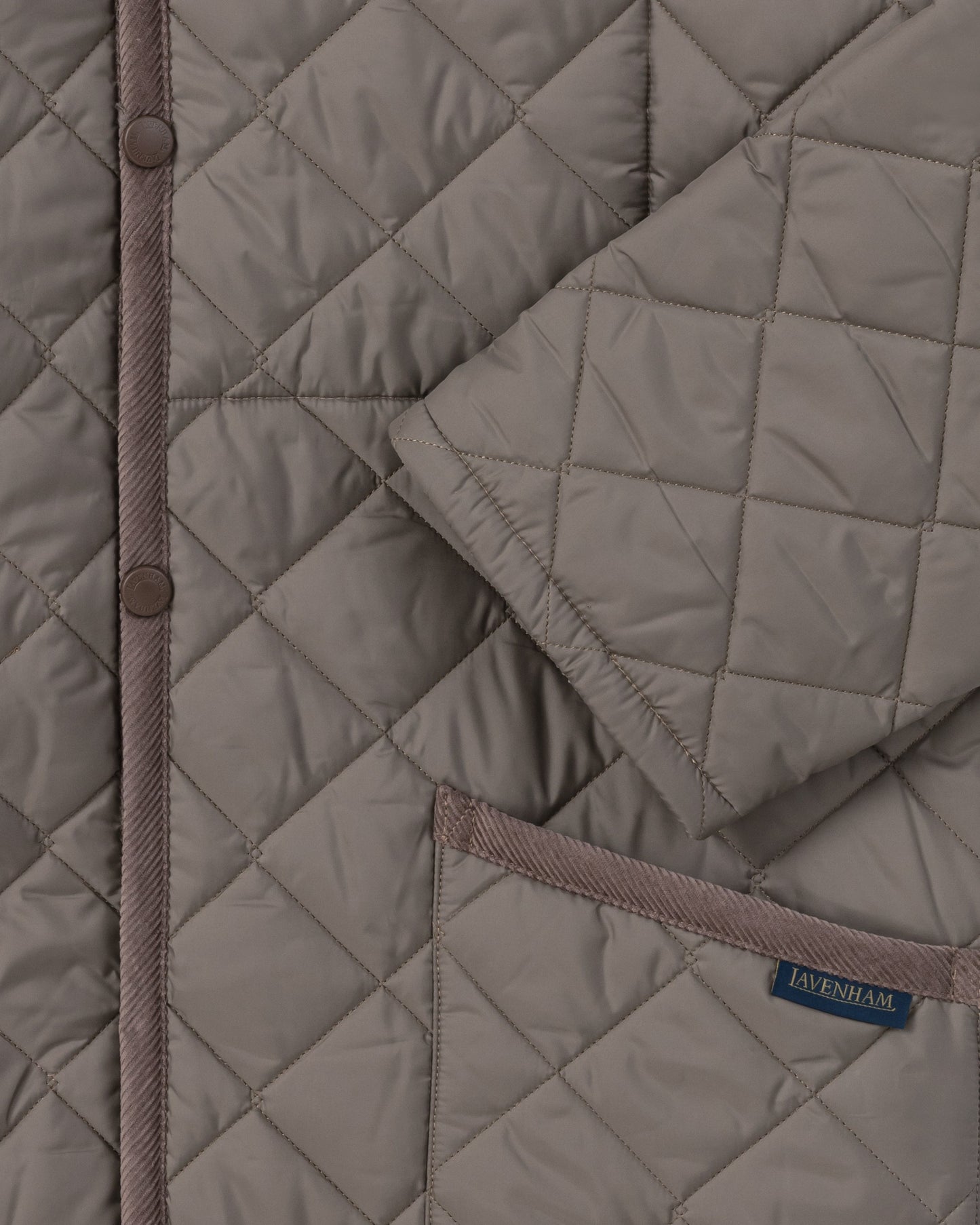 Band Collar Quilted Jacket : Greige