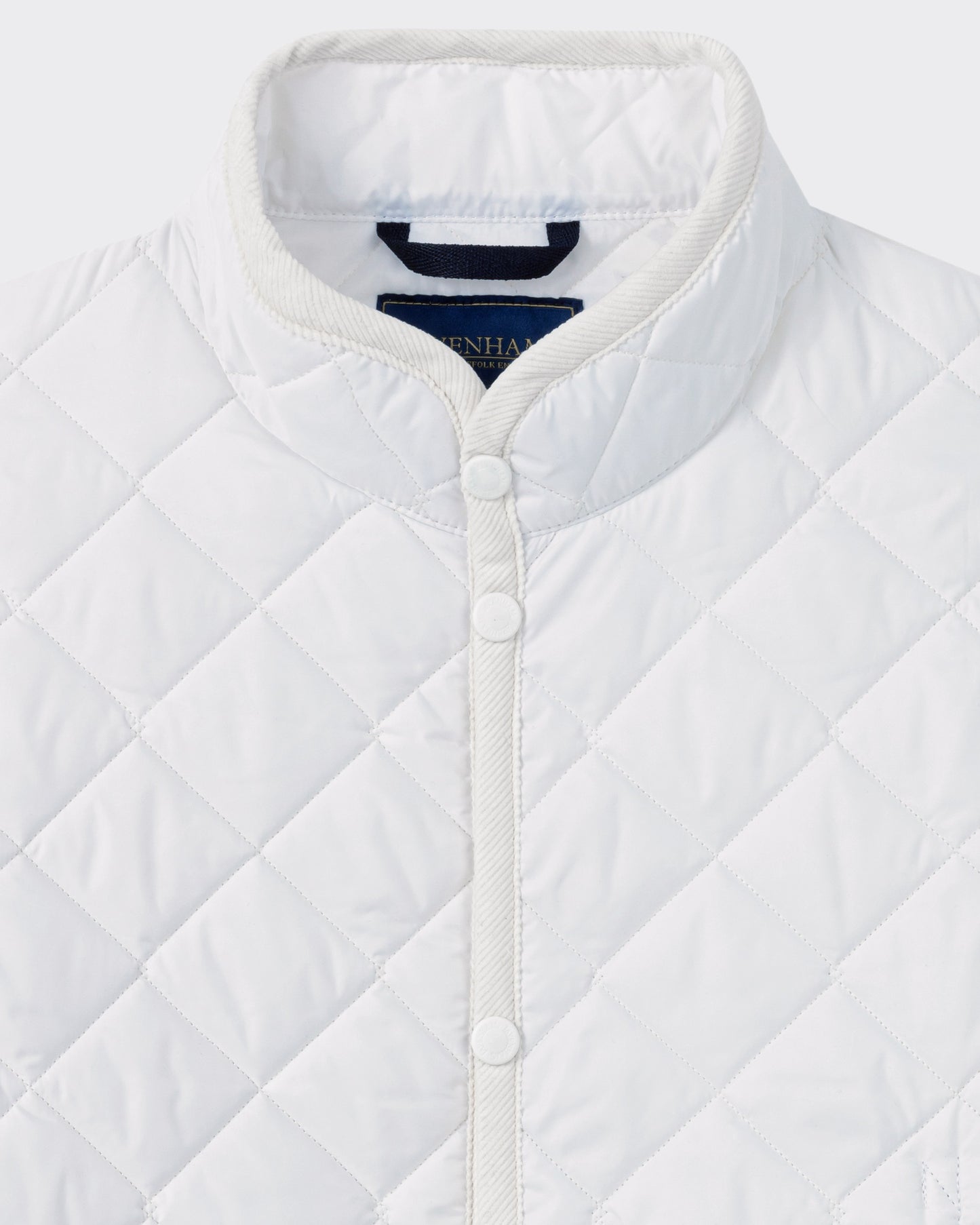 Band Collar Quilted Jacket : White