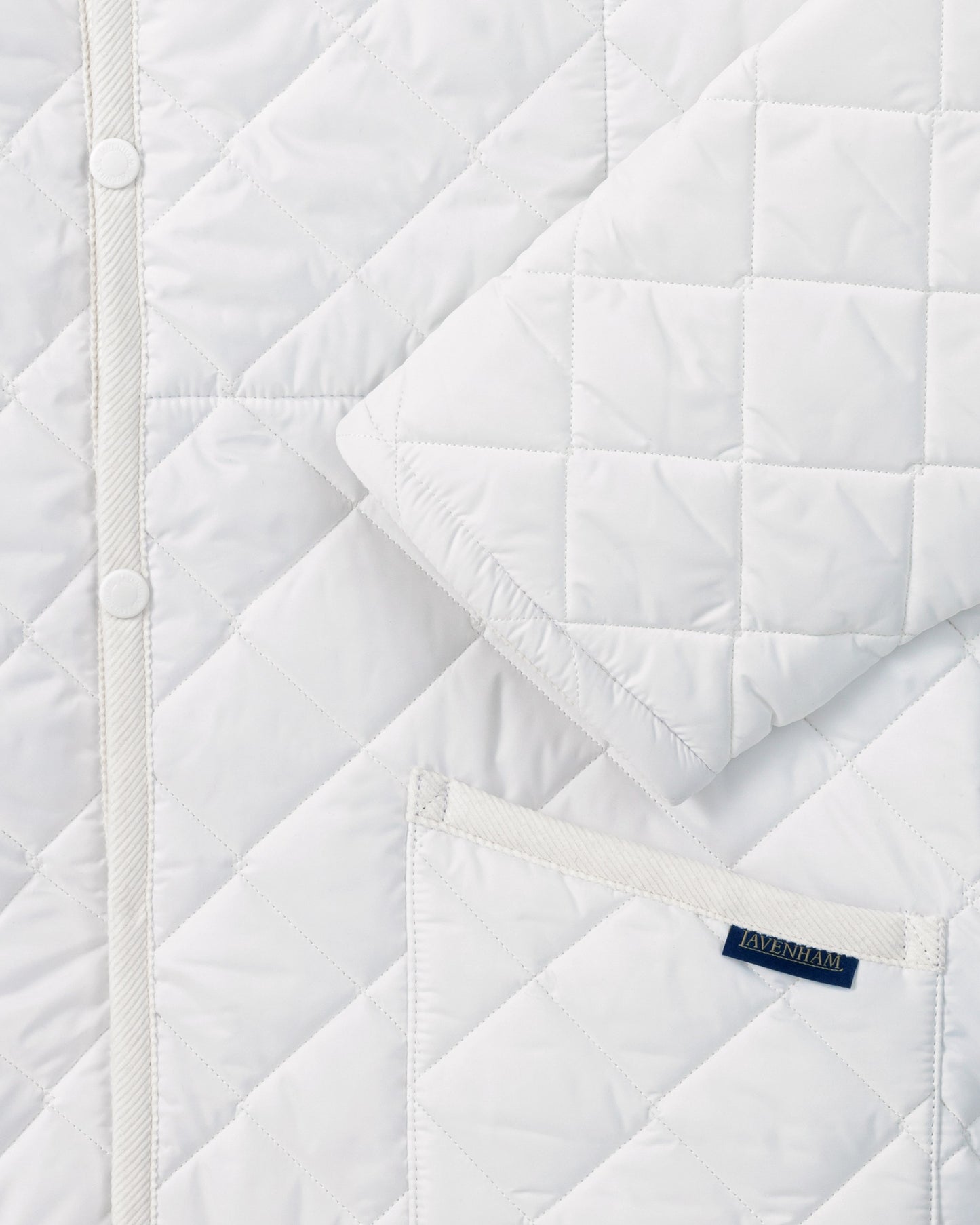 Band Collar Quilted Jacket : White