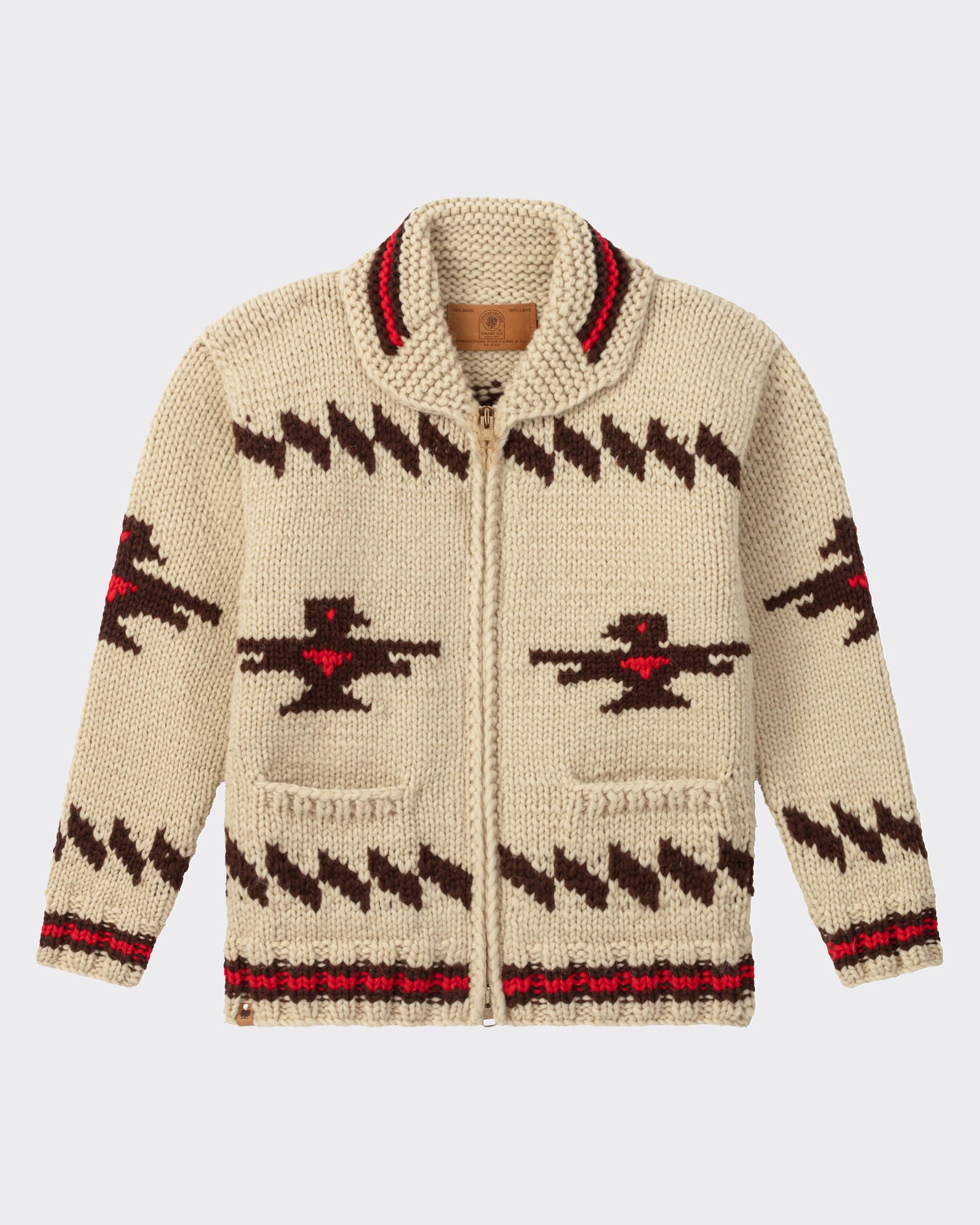 Cowichan Sweater : Beige/Brown/Red