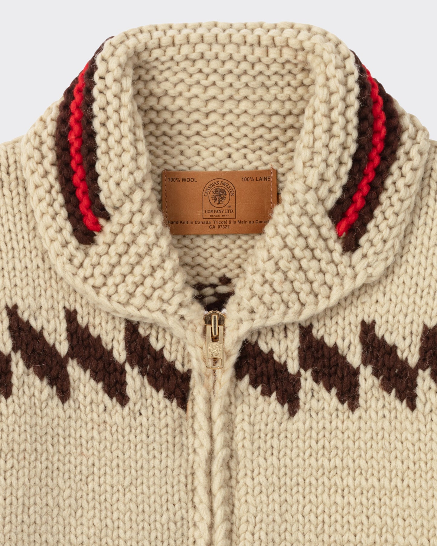 Cowichan Sweater : Beige/Brown/Red
