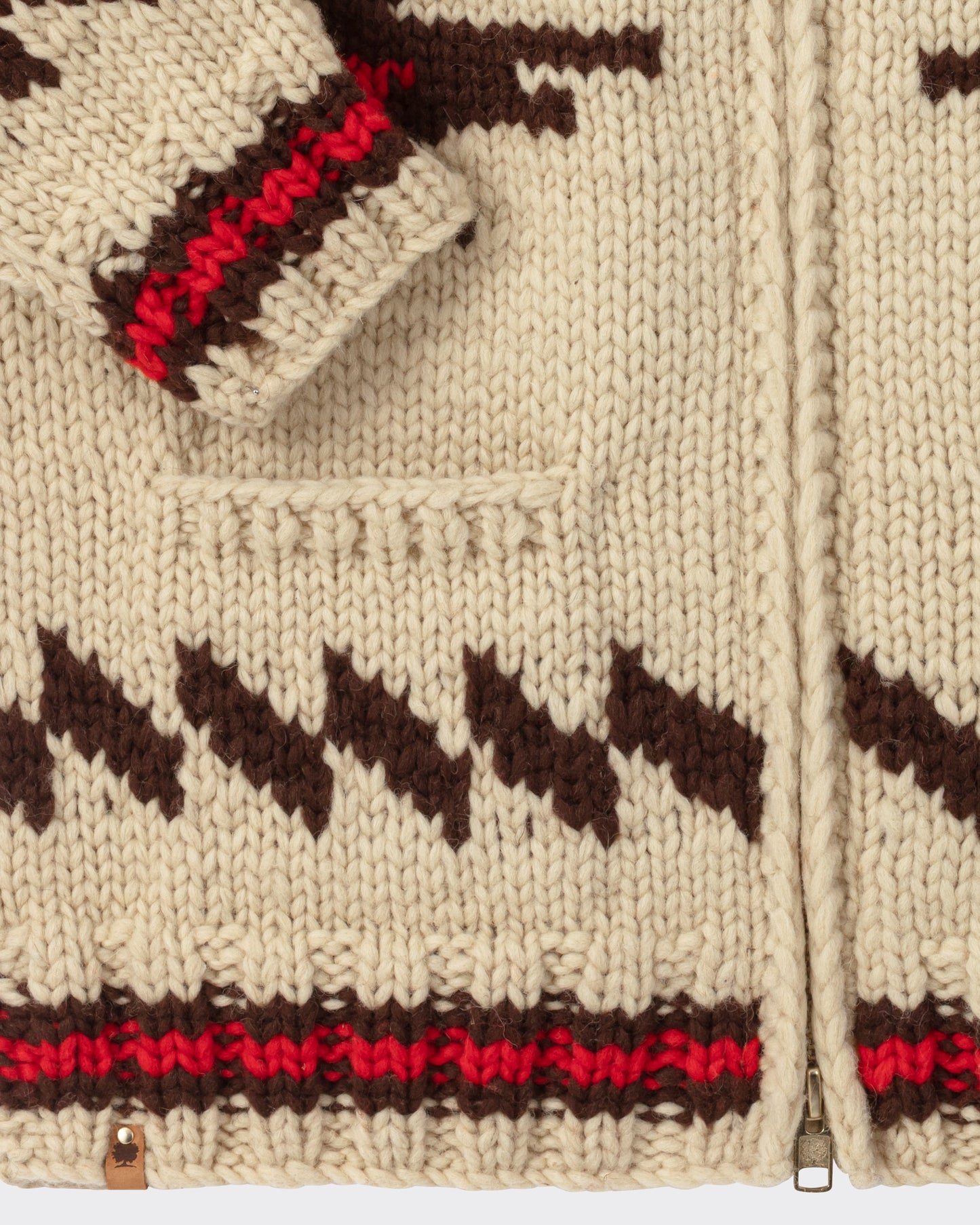 Cowichan Sweater : Beige/Brown/Red