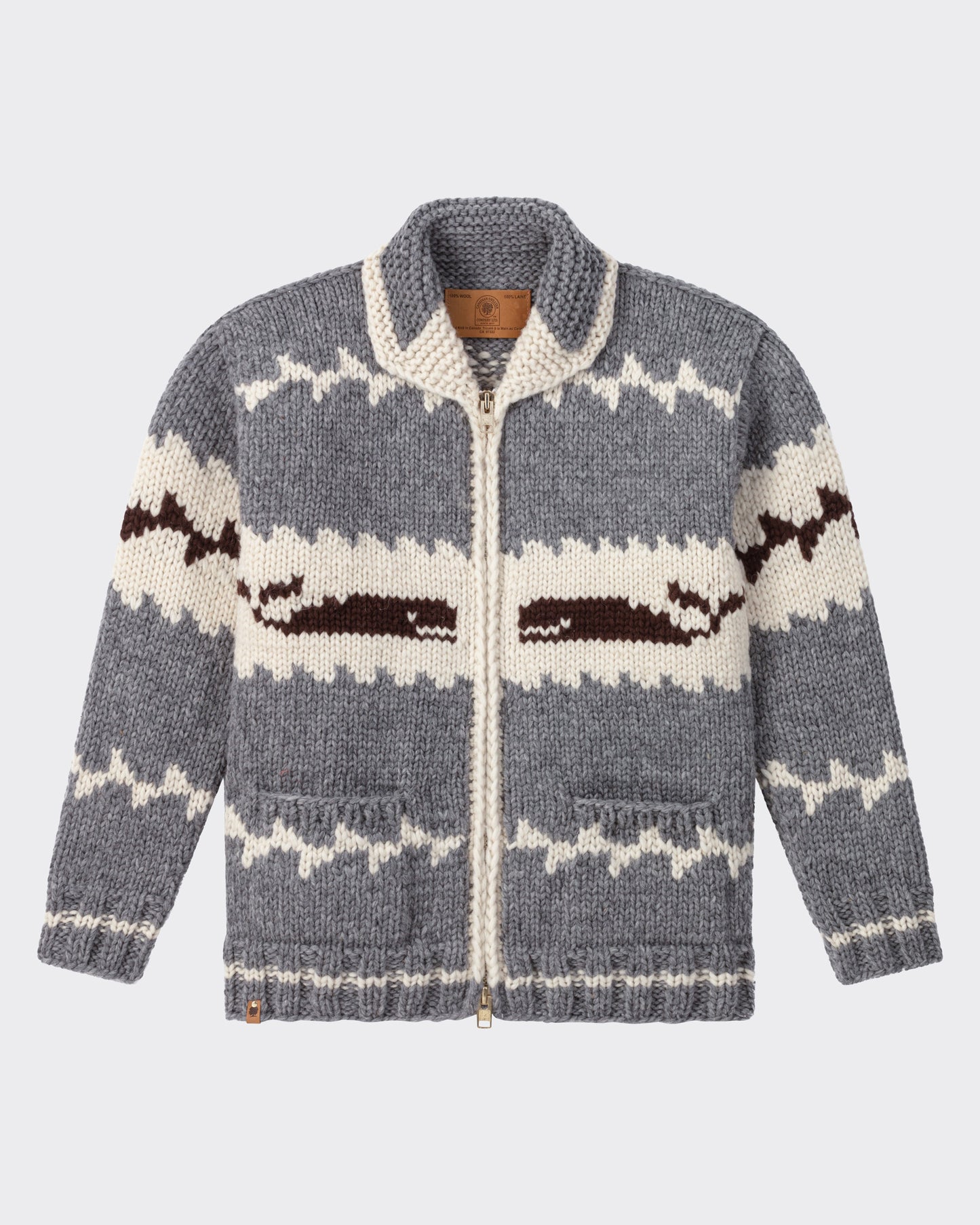 Pull Cowichan : Gris-Écru-Marron