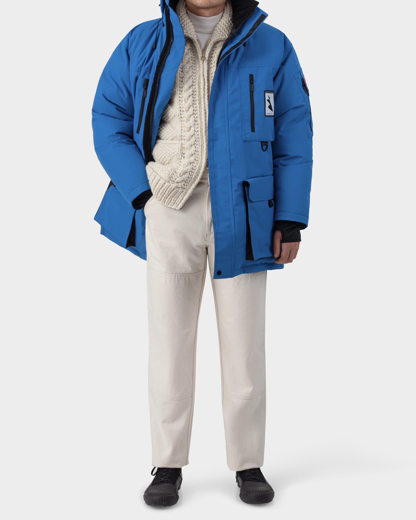 Parka Beige Expedition : Bleu
