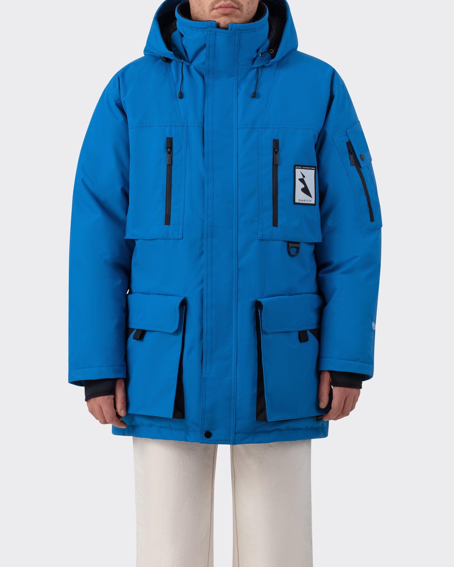 Parka Beige Expedition : Bleu