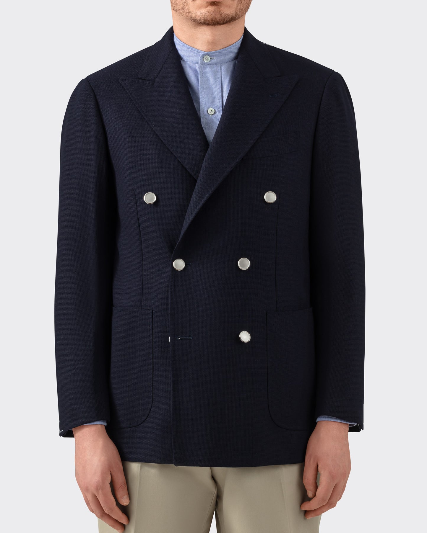 “Ballon” Fresco Double-Breasted Blazer : Navy