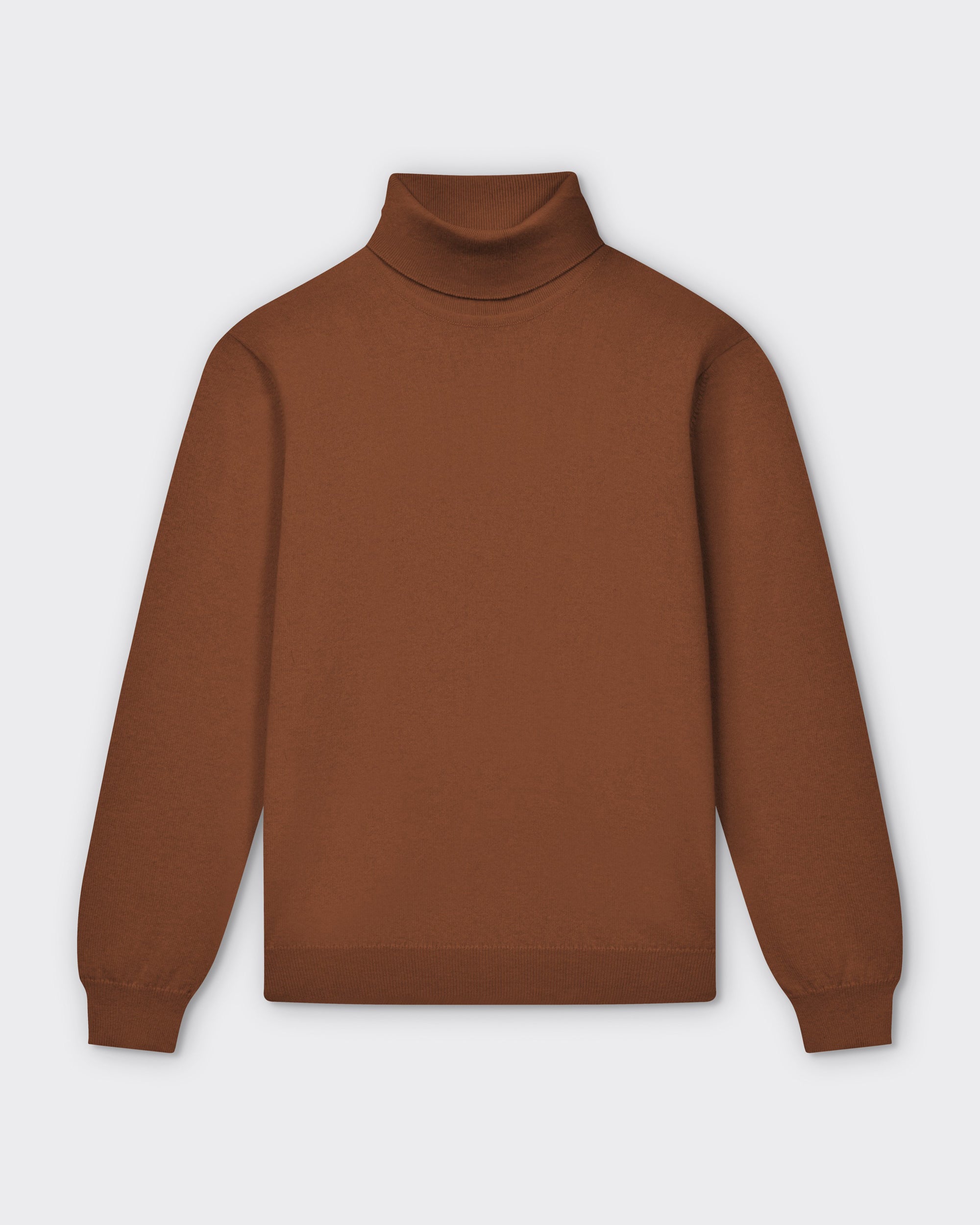 Johnstons of Elgin Pull Col Roulé Cachemire Tabac – Beige