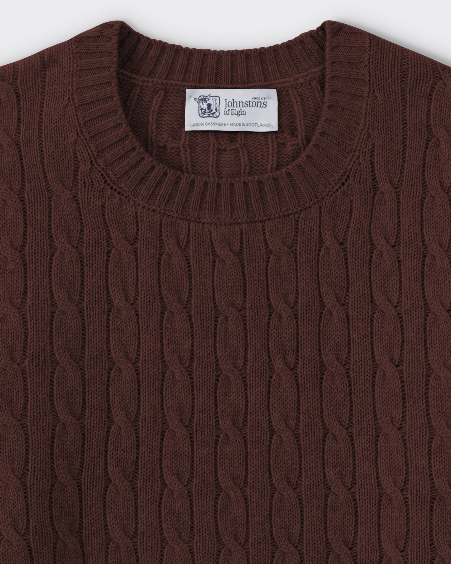 Cashmere Cable Knit Sweater : Brown