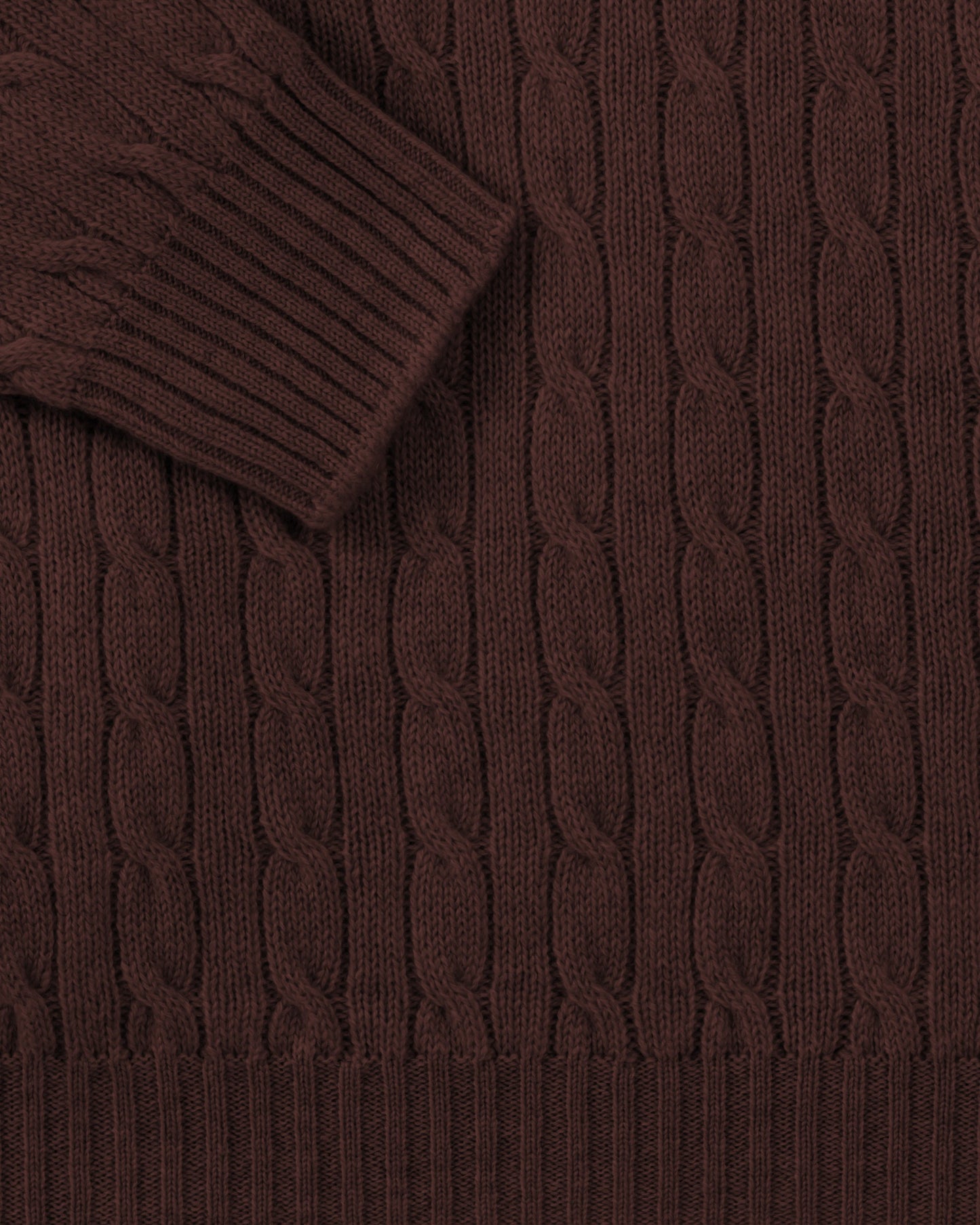 Cashmere Cable Knit Sweater : Brown