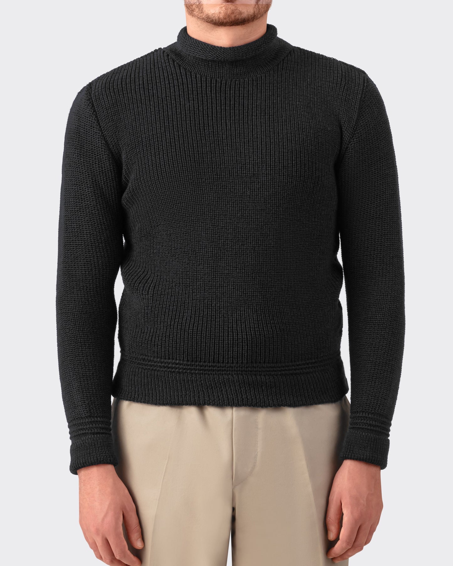 Pull Col Roulotté : Noir