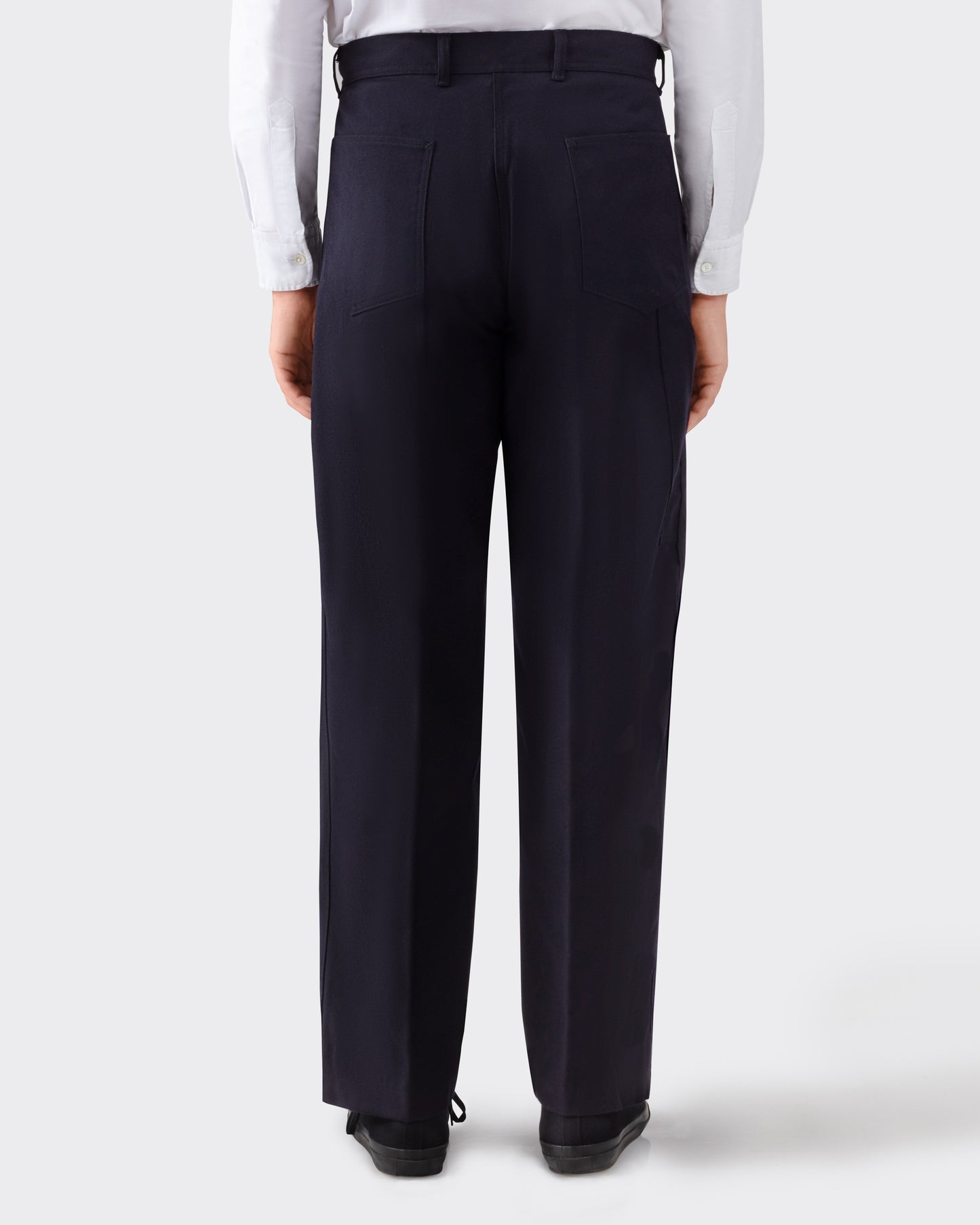 “PAUL” Wool Twill Trousers : Navy