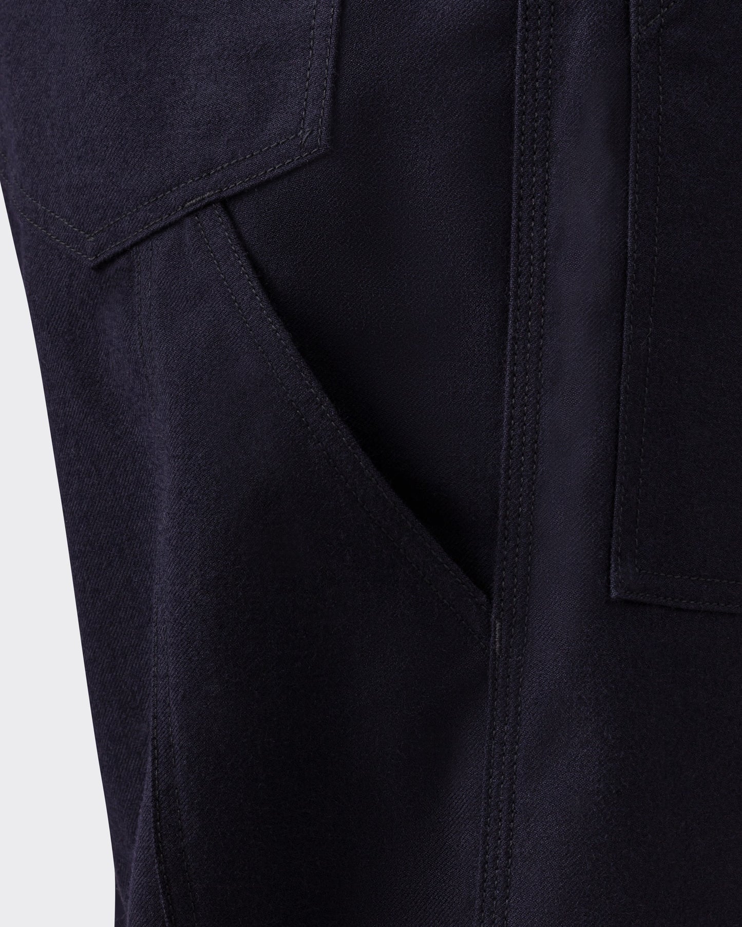 “PAUL” Wool Twill Trousers : Navy