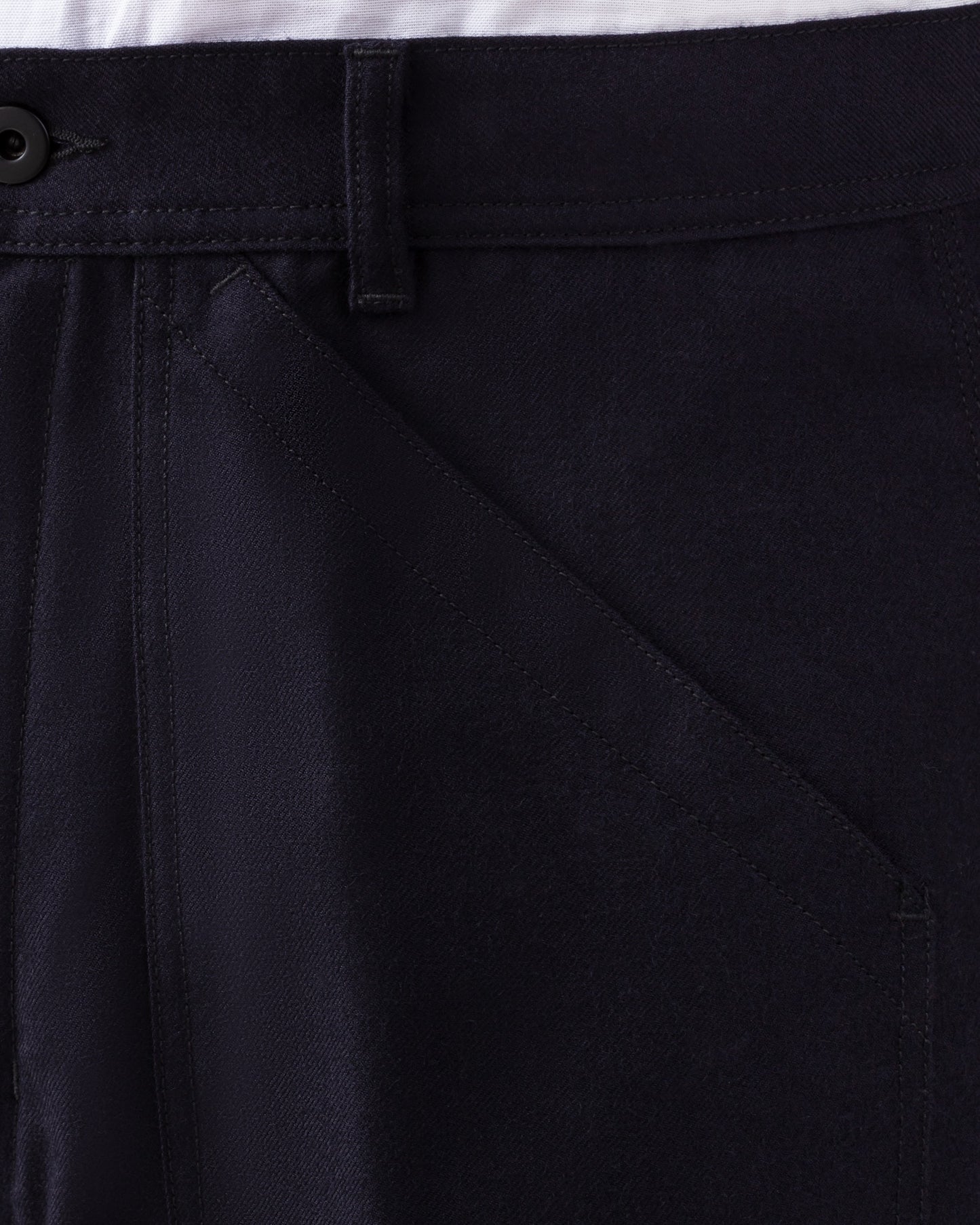 “PAUL” Wool Twill Trousers : Navy