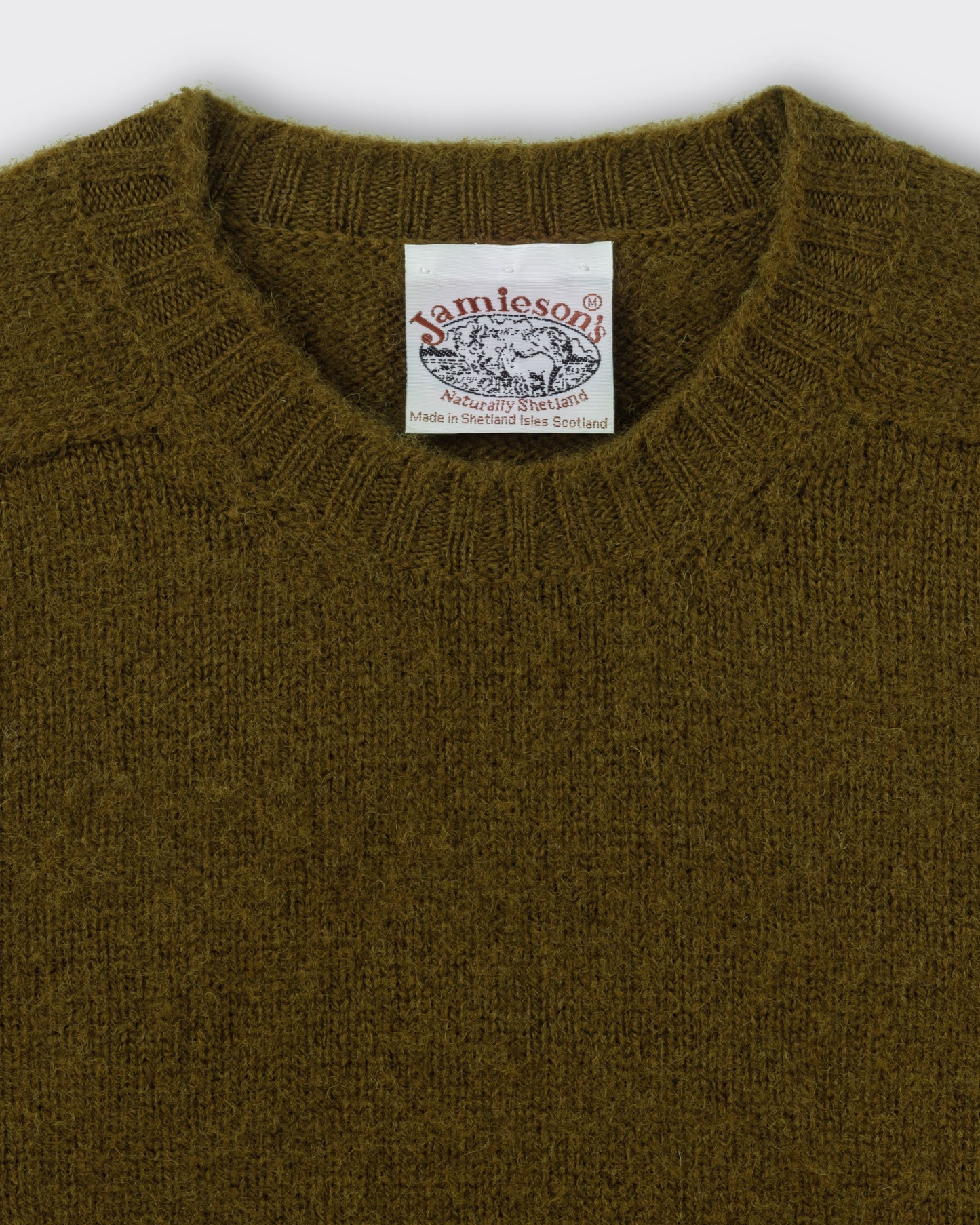 Brushed Wool Crewneck Knit : Olive Green