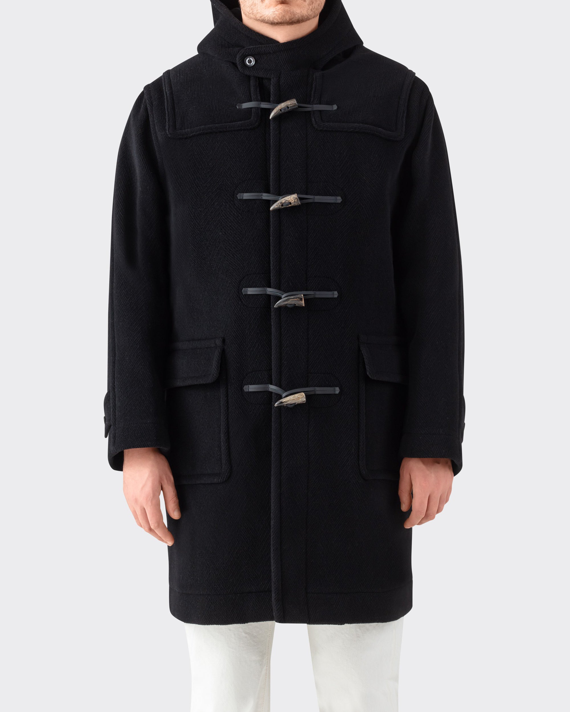 ジャケット・アウター INVERTERE DUFFLE COAT BLACK  MALLALIEUS Invertère : Duffle Coat : Black – Beige Habilleur