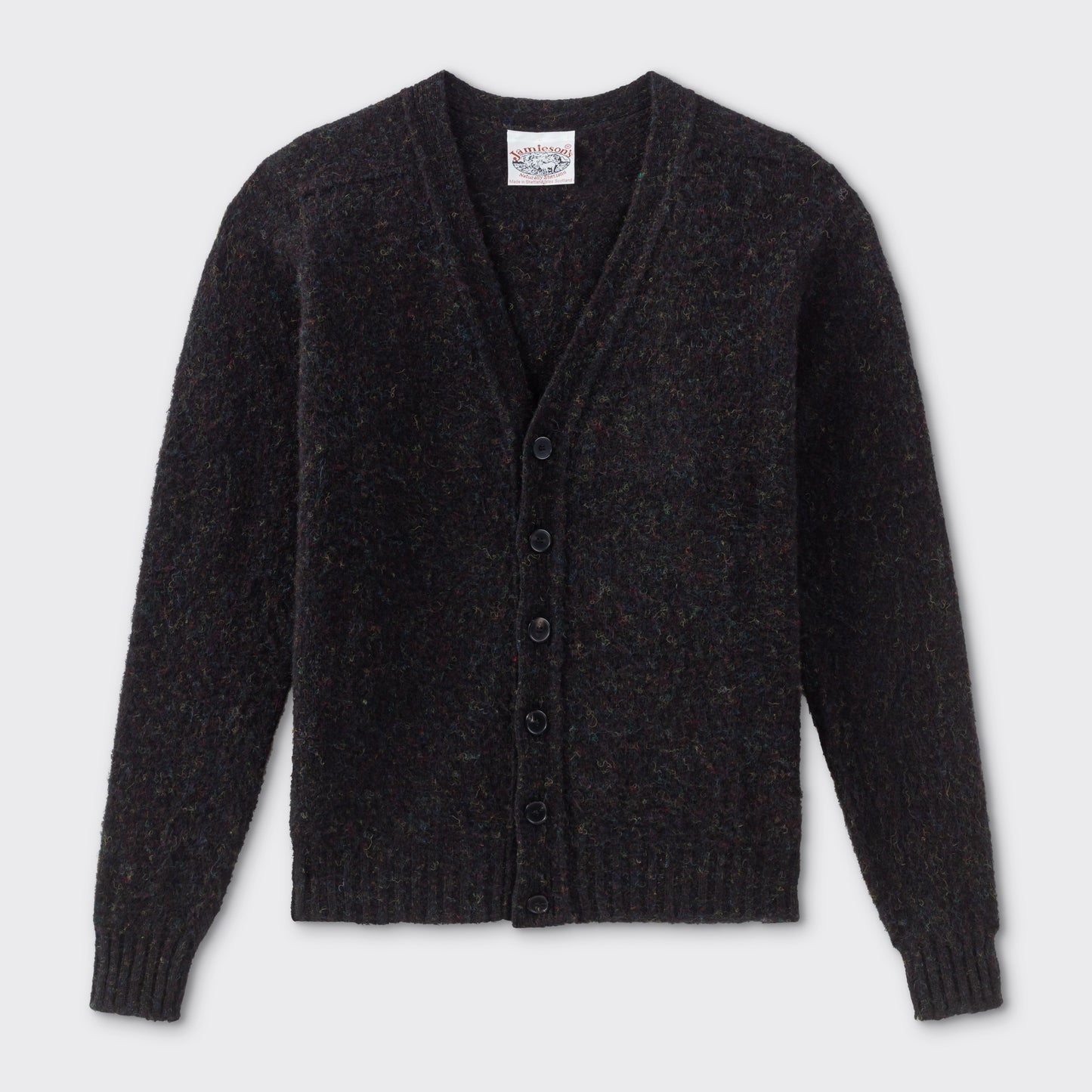 Cardigan Laine Peignée : Noir-Multicolore