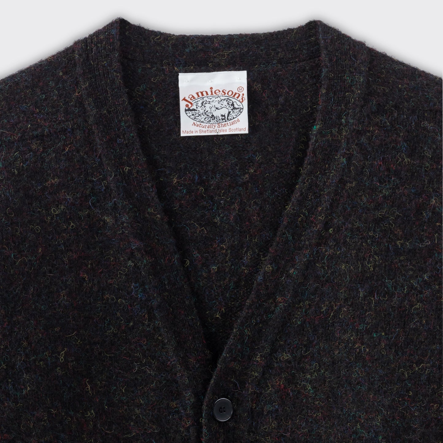 Cardigan Laine Peignée : Noir-Multicolore