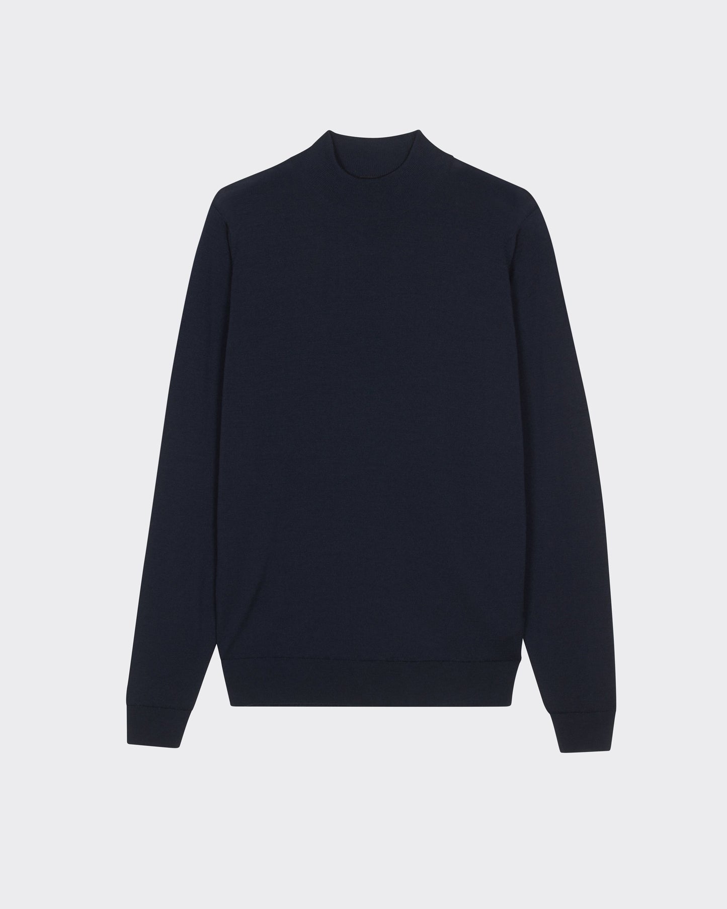 Pull Col Cheminée Laine Mérinos : Marine