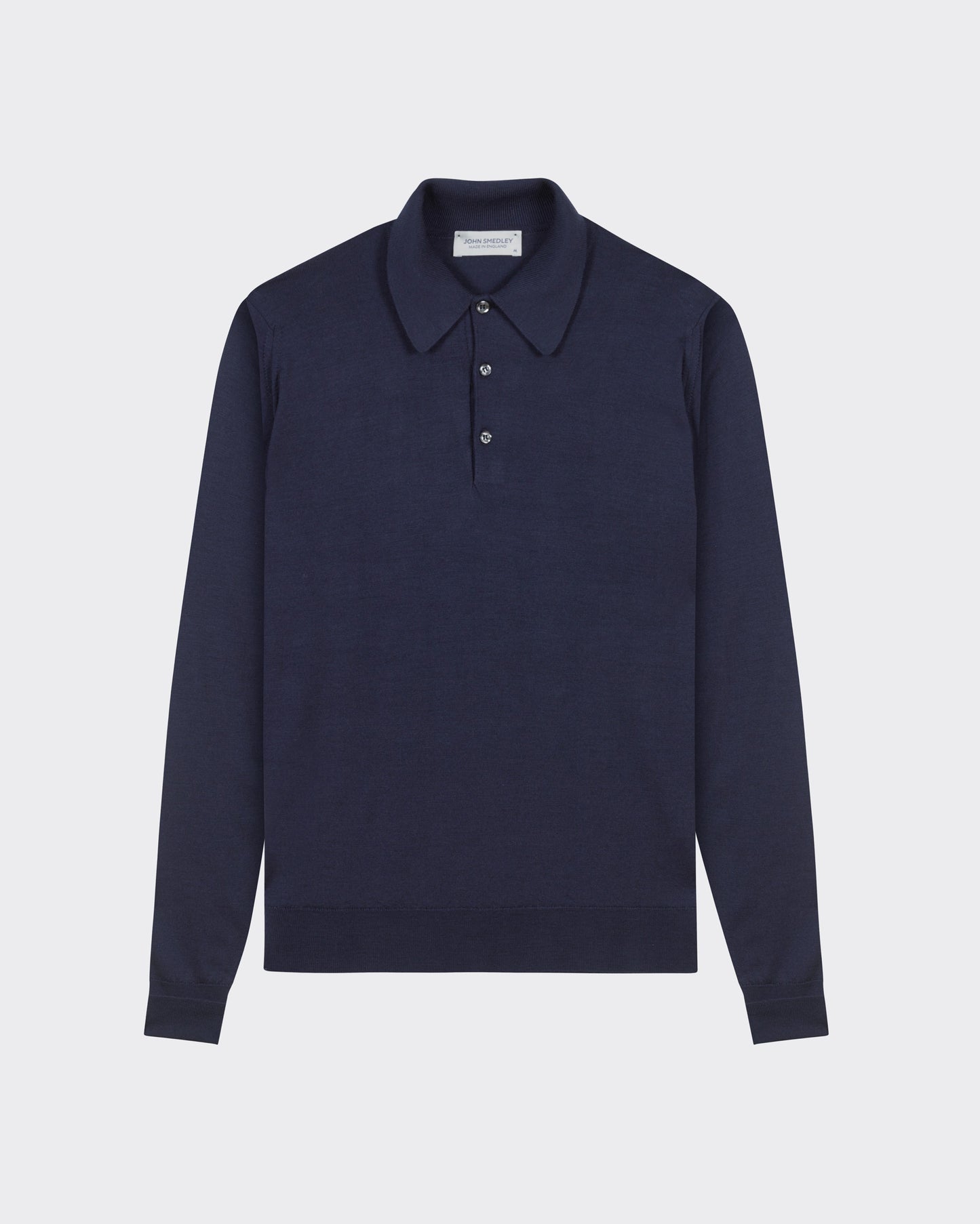 Polo Manches Longues Laine Mérinos : Marine