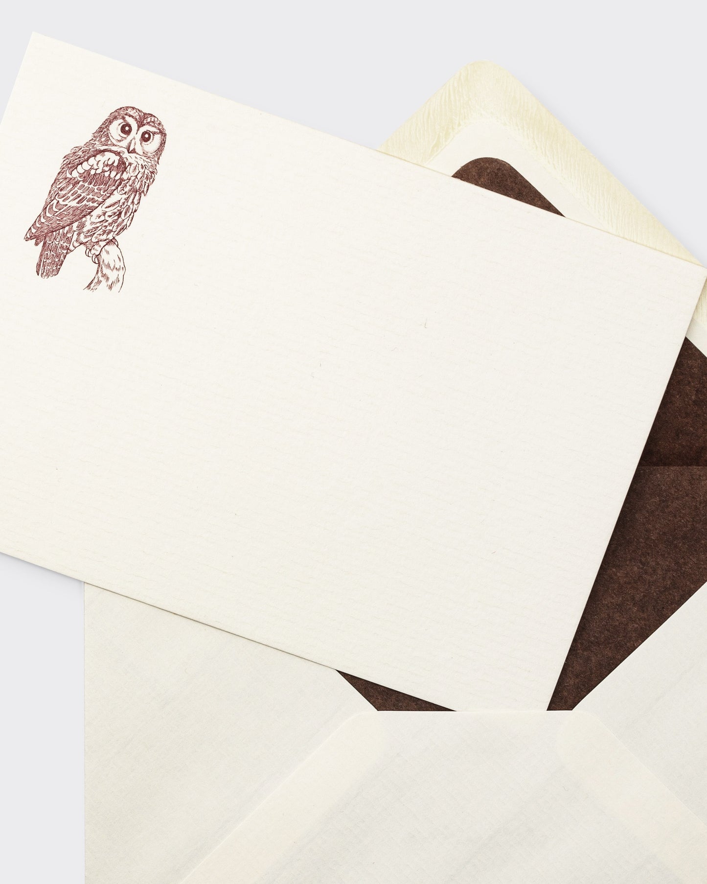 Owl Large Notecards : Cream