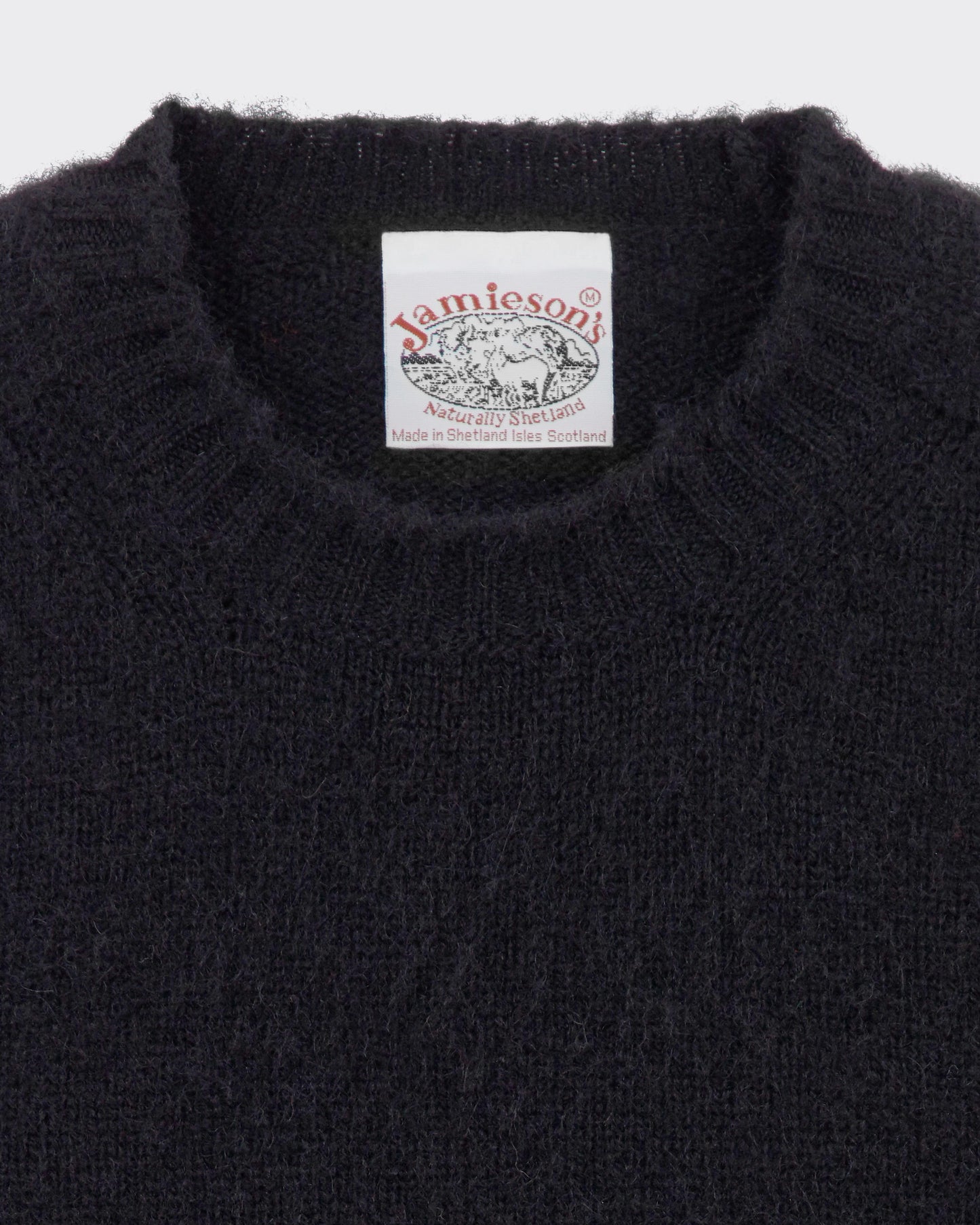 Brushed Wool Crewneck Knit : Black