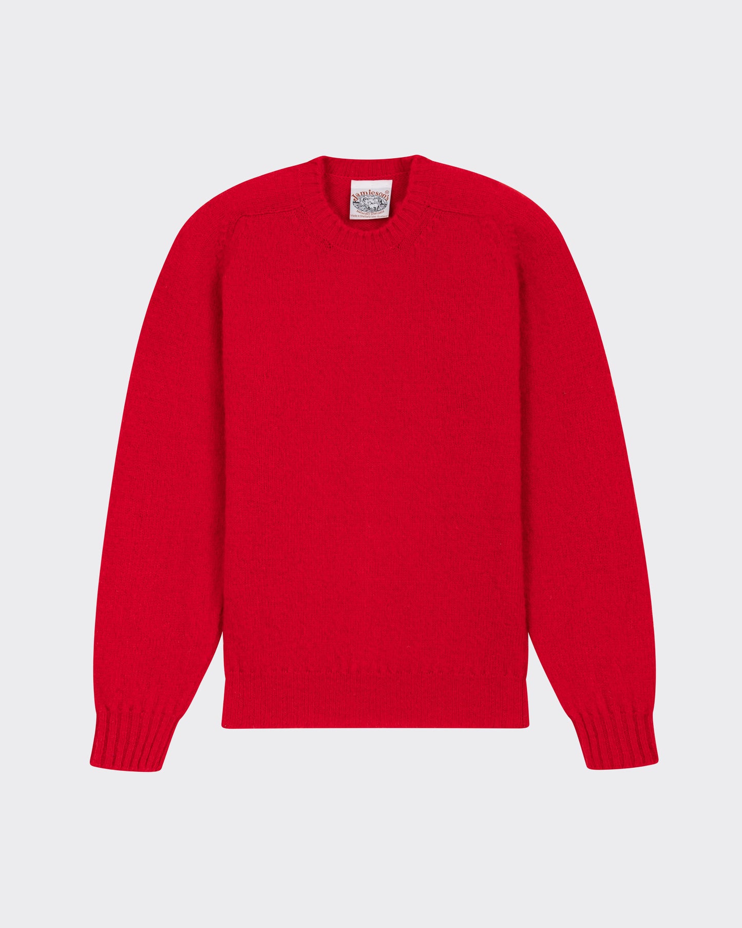 Brushed Wool Crewneck Knit: Red