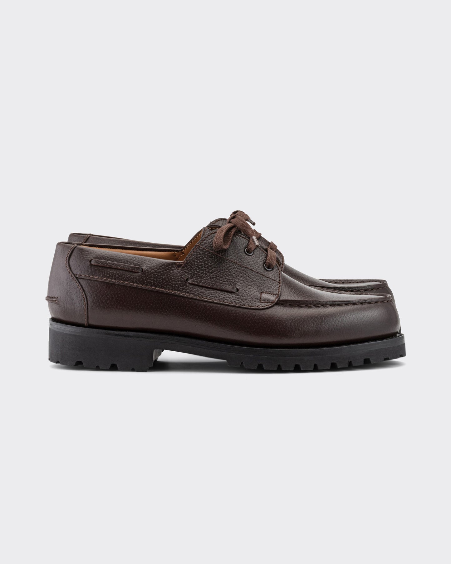 “4x4” Derby Grain Leather : Mélèze Brown
