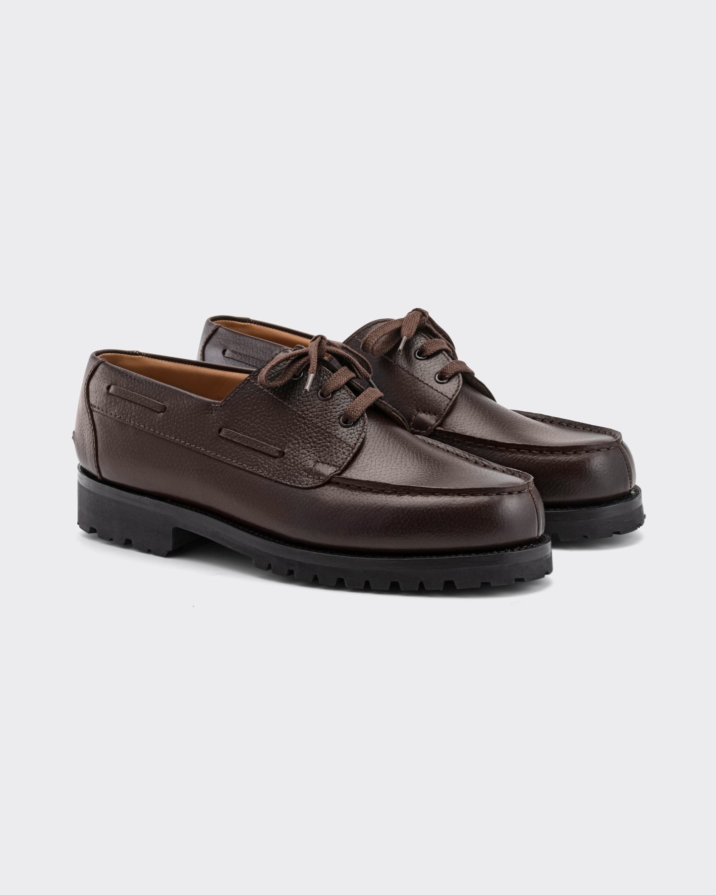 “4x4” Derby Grain Leather : Mélèze Brown