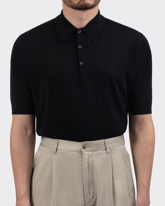 Polo Manches Courtes Coton : Noir