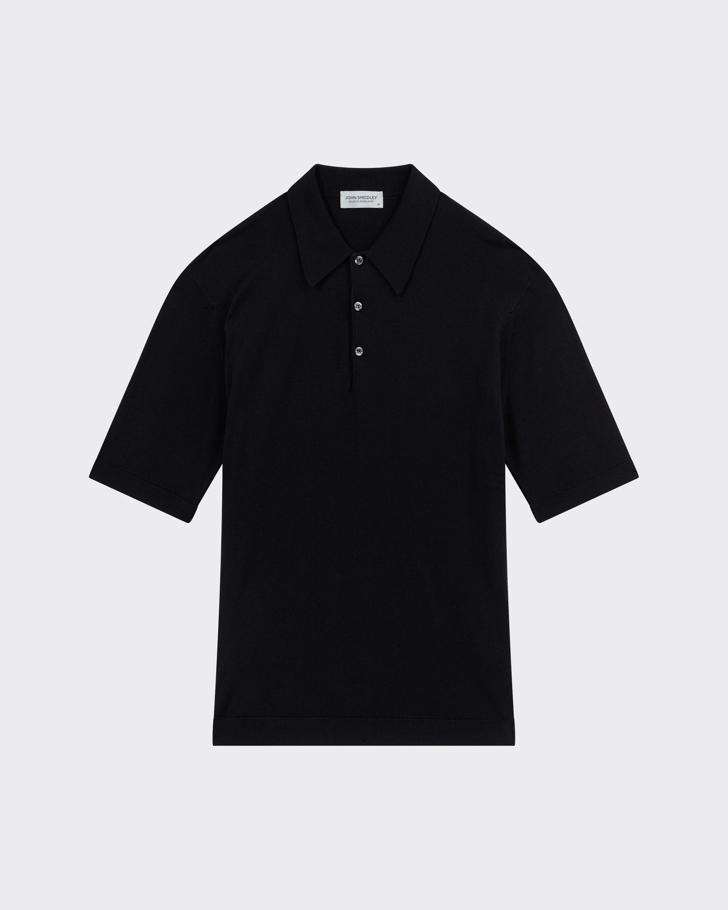 Short Sleeves Cotton Polo Shirt: Black