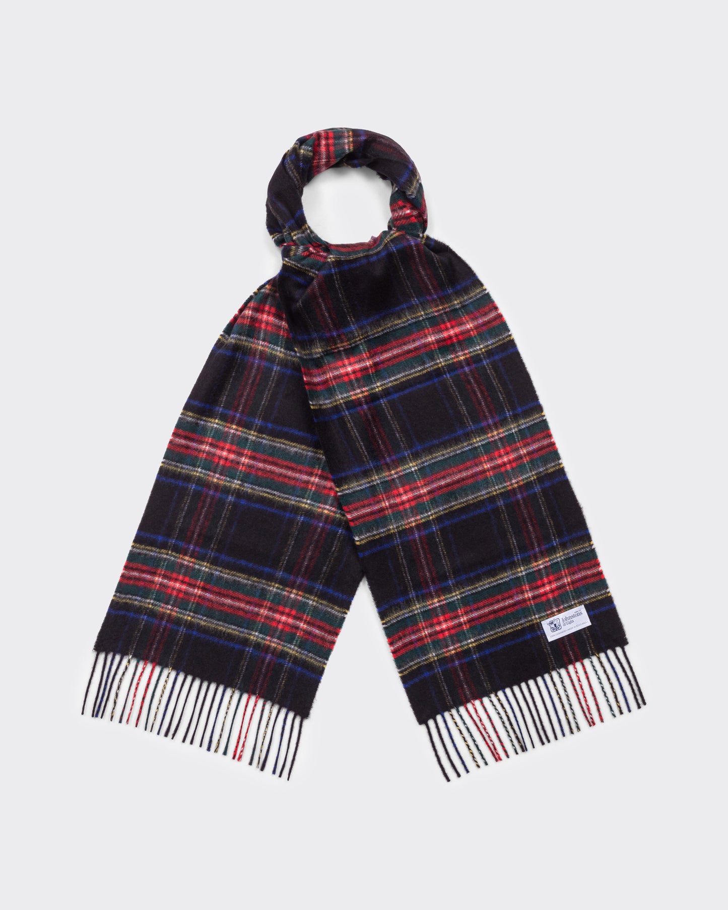 Cashmere Tartan Scarf : Black Stewart