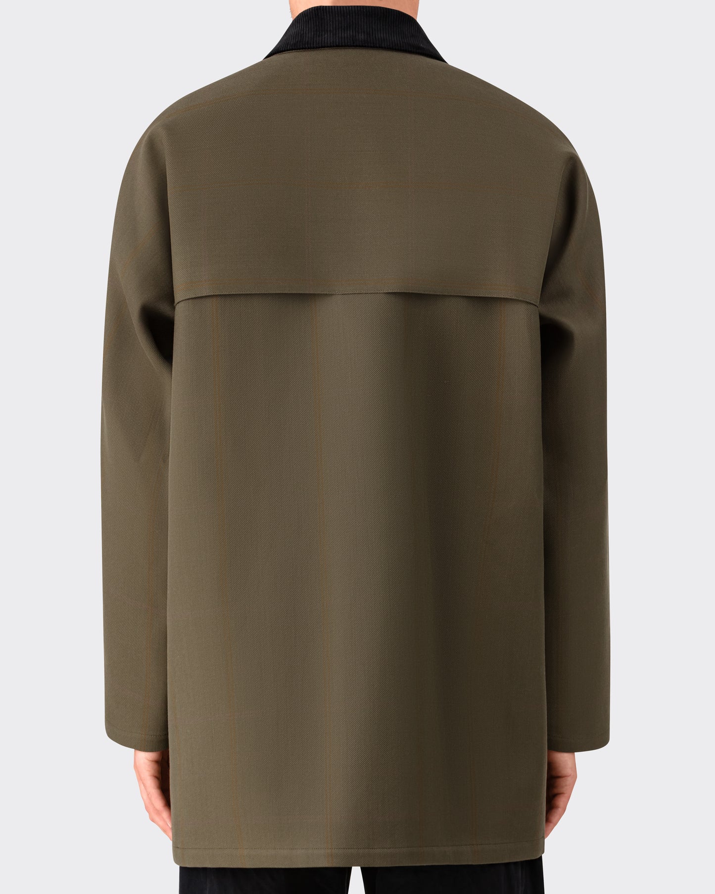 Pardessus Raglan à Carreaux : Olive