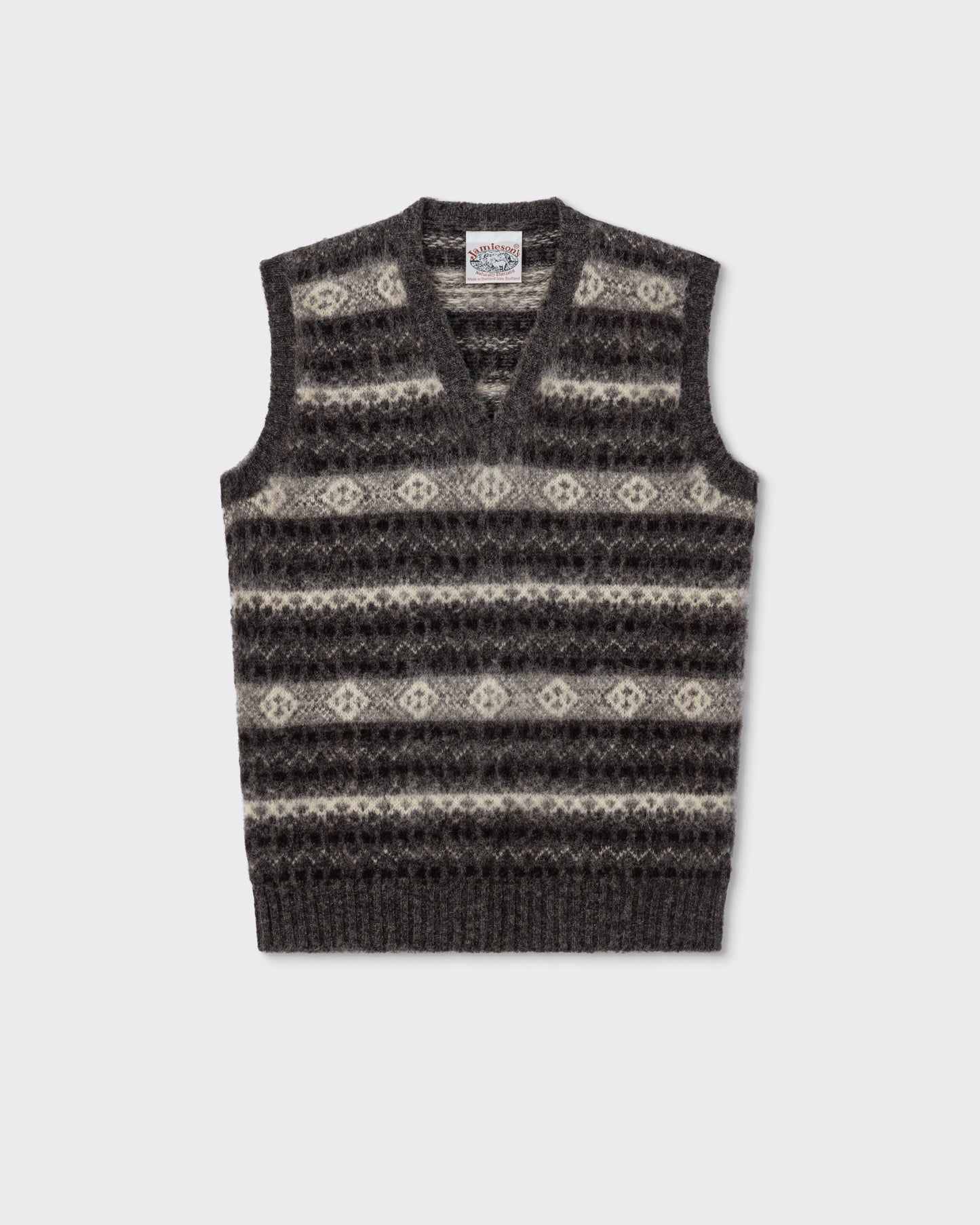 Brushed Fair Isle Vest : Grey