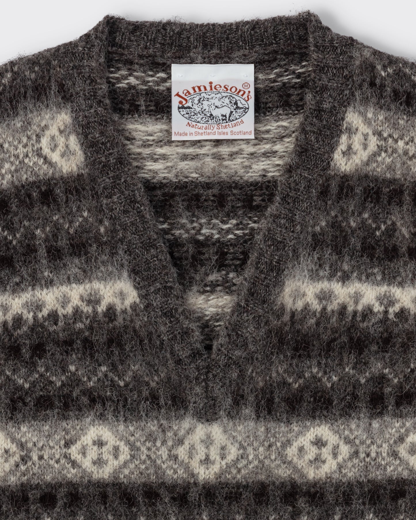 Brushed Fair Isle Vest : Grey