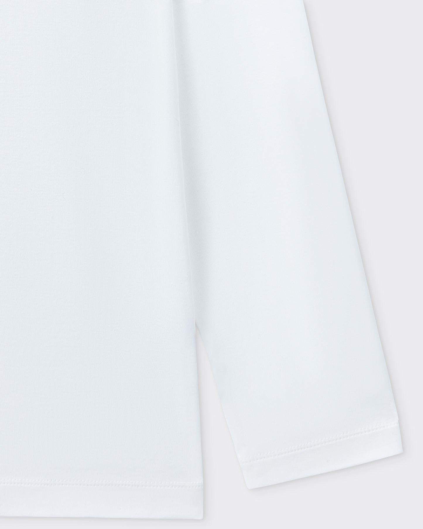 T-shirt Col Cheminée en Coton : Blanc