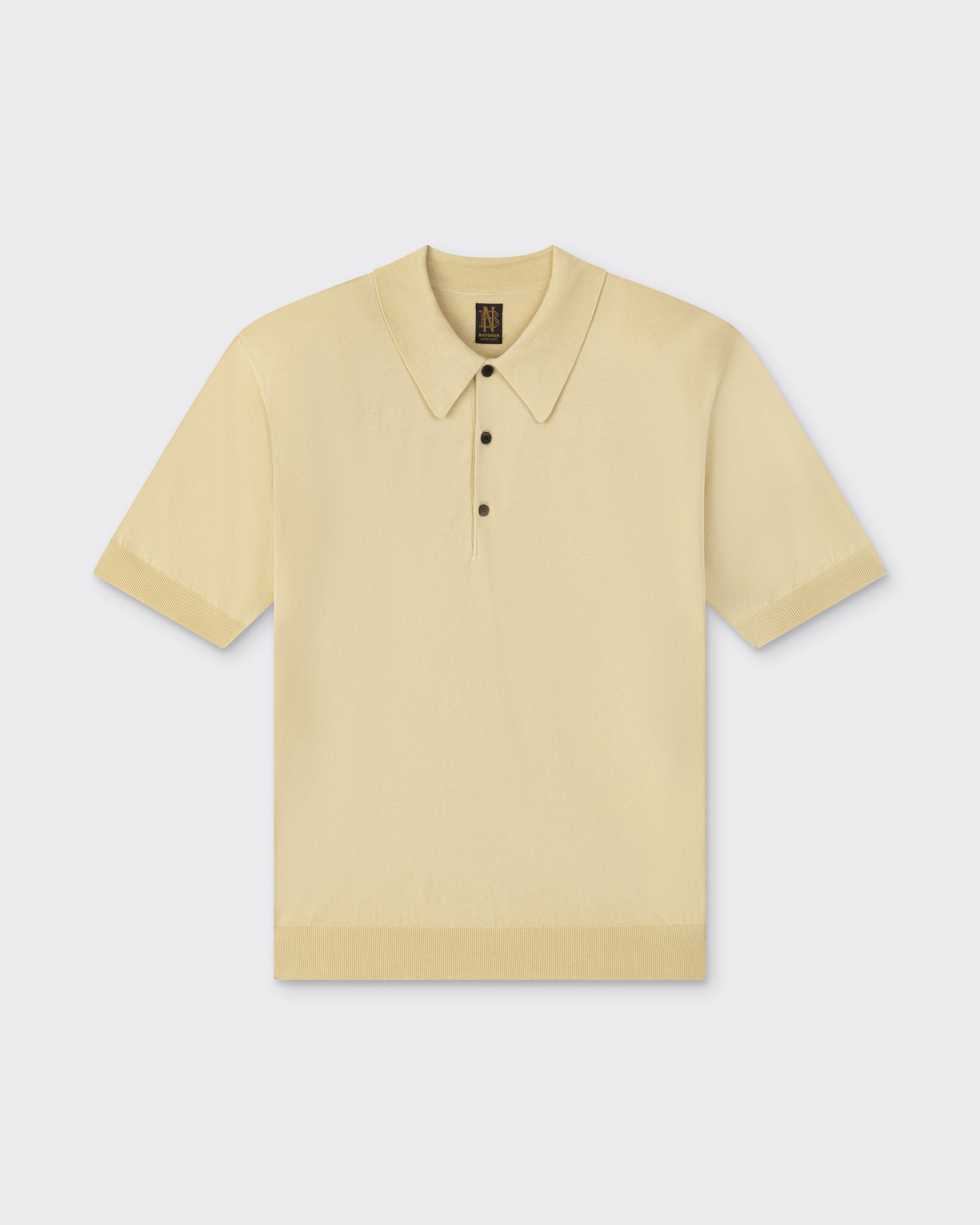 Batoner Sea Island Cotton Short Sleeve Polo Shirt | Beige Habilleur