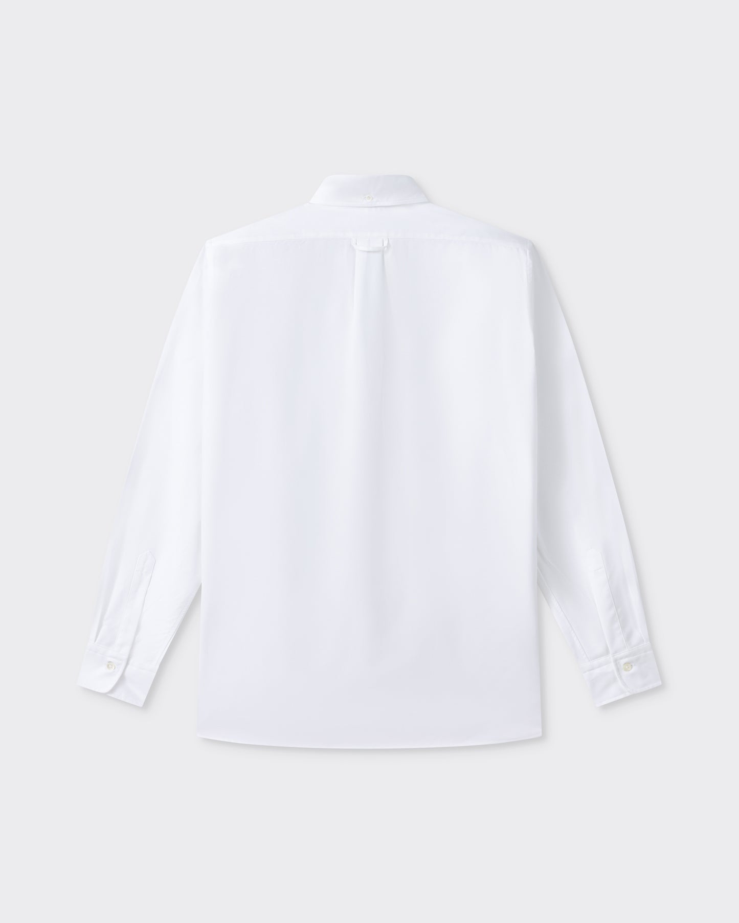 Back view, white cotton oxford OCBD shirt, BEIGE HABILLEUR PARIS