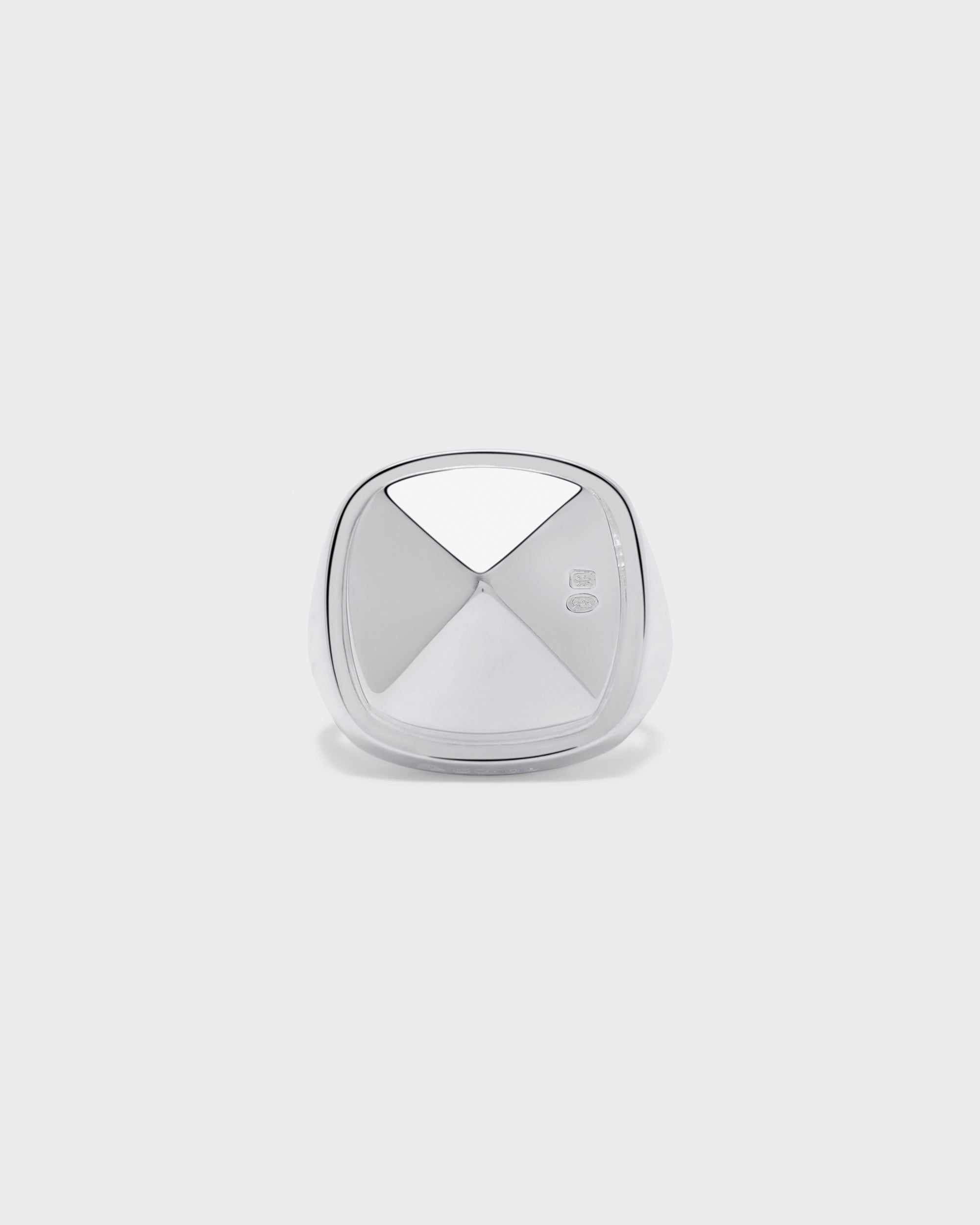 Bunney : Heavy Cushion High Polish Signet Ring : 925 Silver/925 