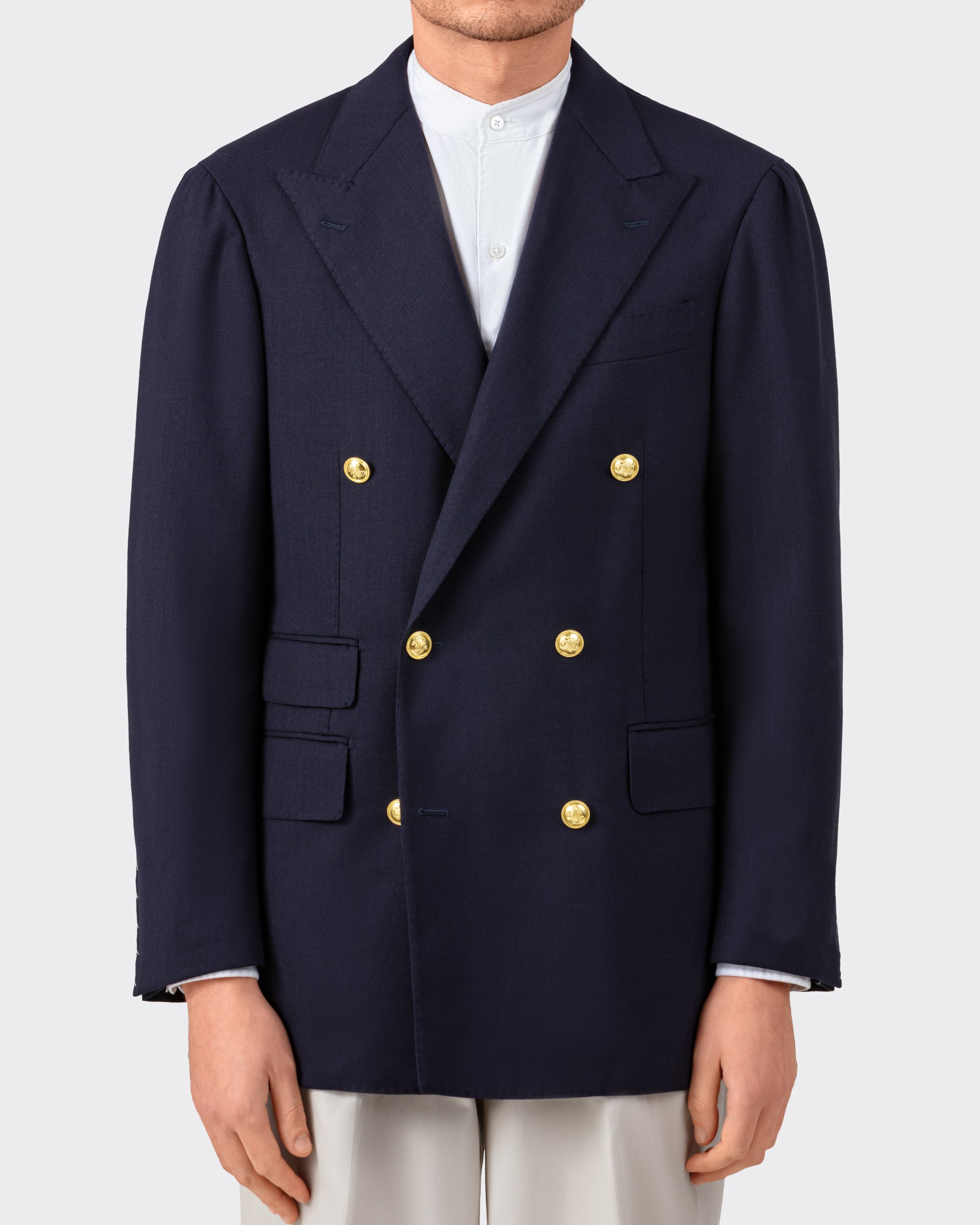Ring Jacket Double Breasted Balloon Blazer Navy | Paris – Beige