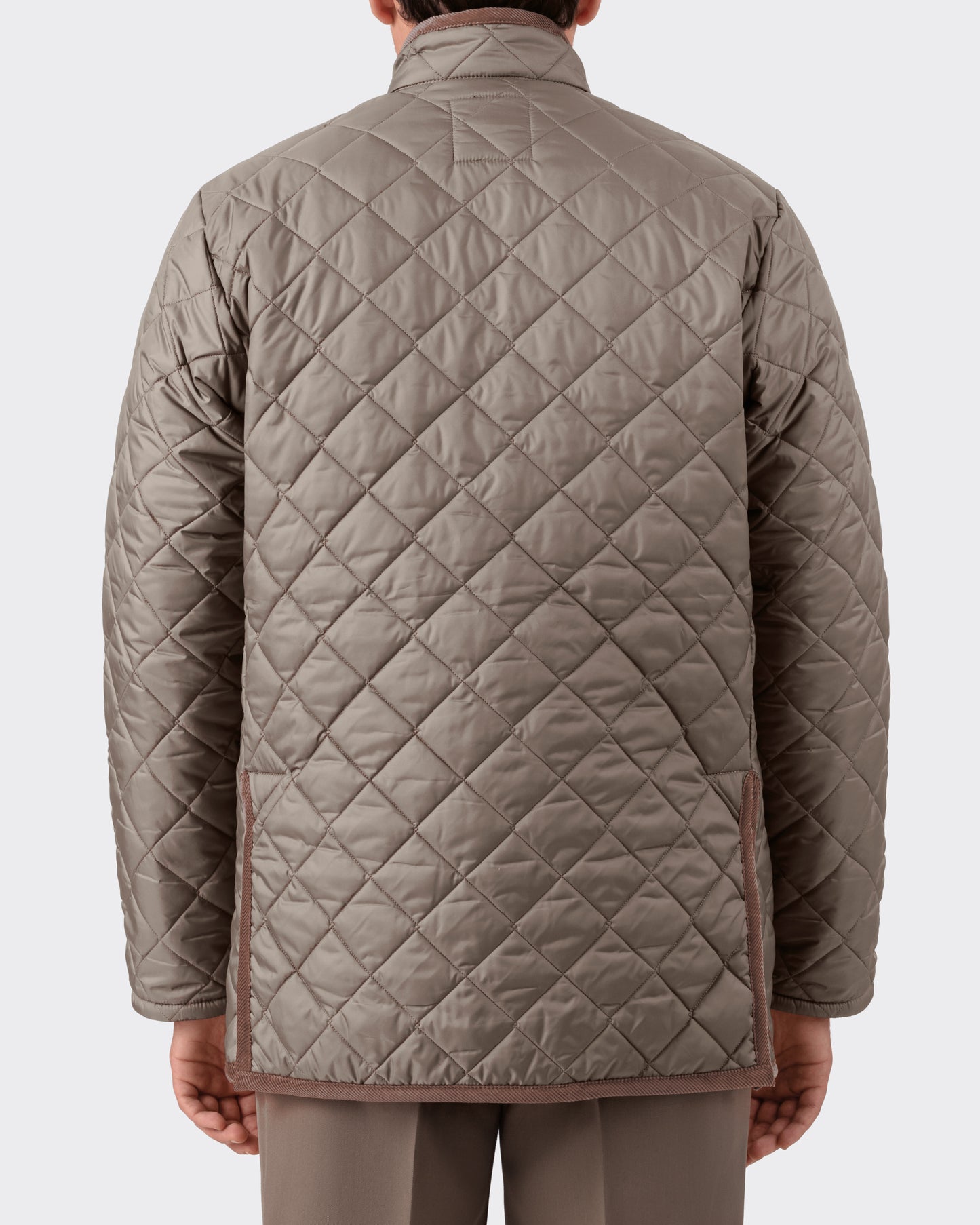 Veste Matelassée à Col Officier : Greige