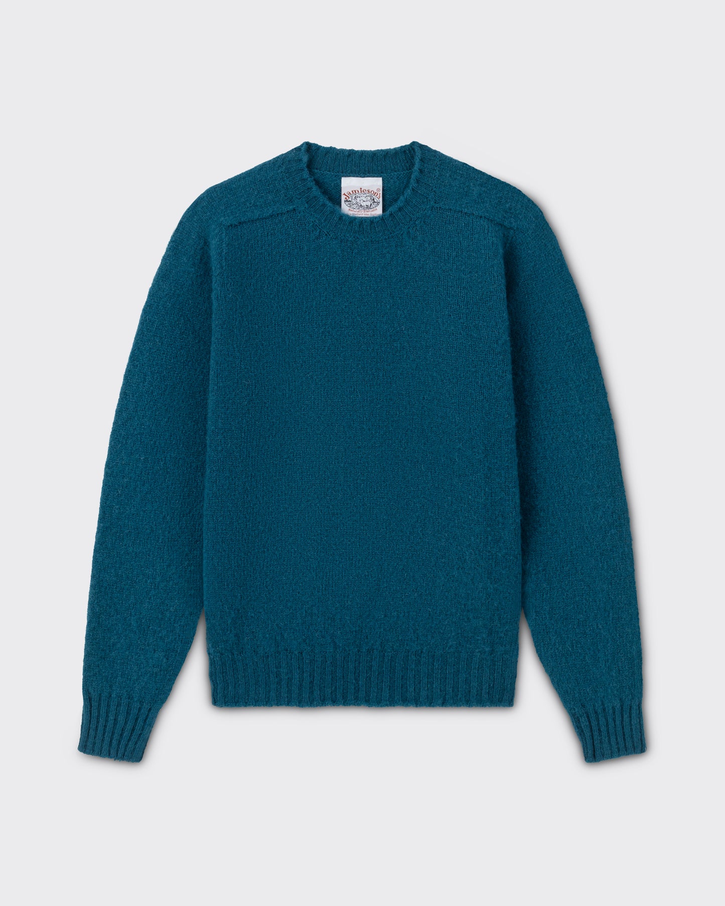 Brushed Wool Crewneck Knit : Peacock Blue