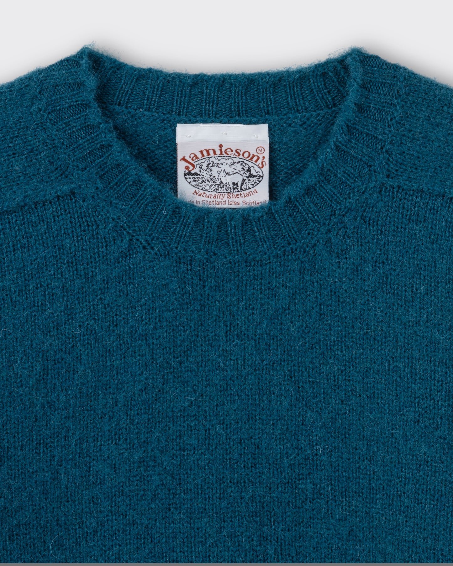 Brushed Wool Crewneck Knit : Peacock Blue