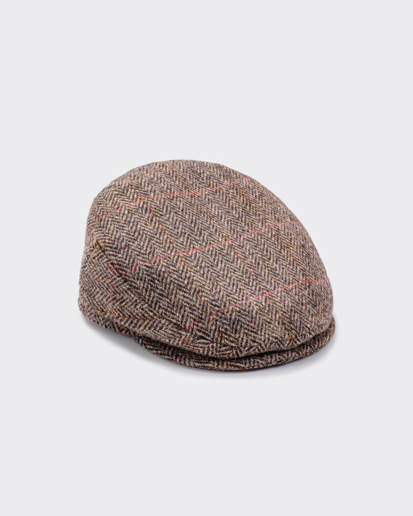 Harris Tweed Oslo Cap : Brown/Red/Orange