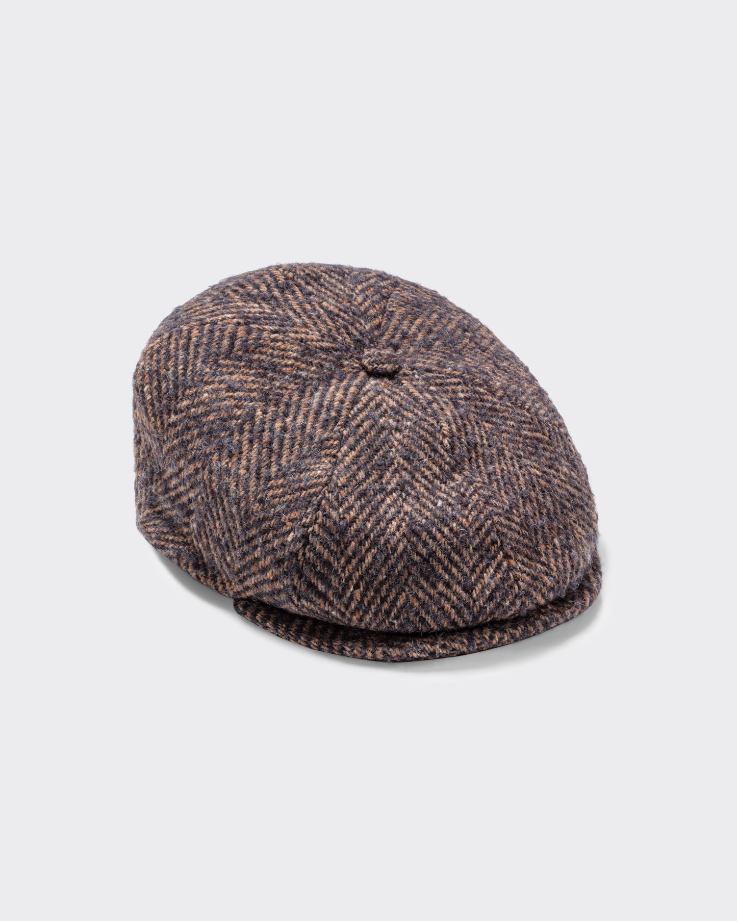 Donegal « 6 Panels » Large Herringbone Cap : Brown