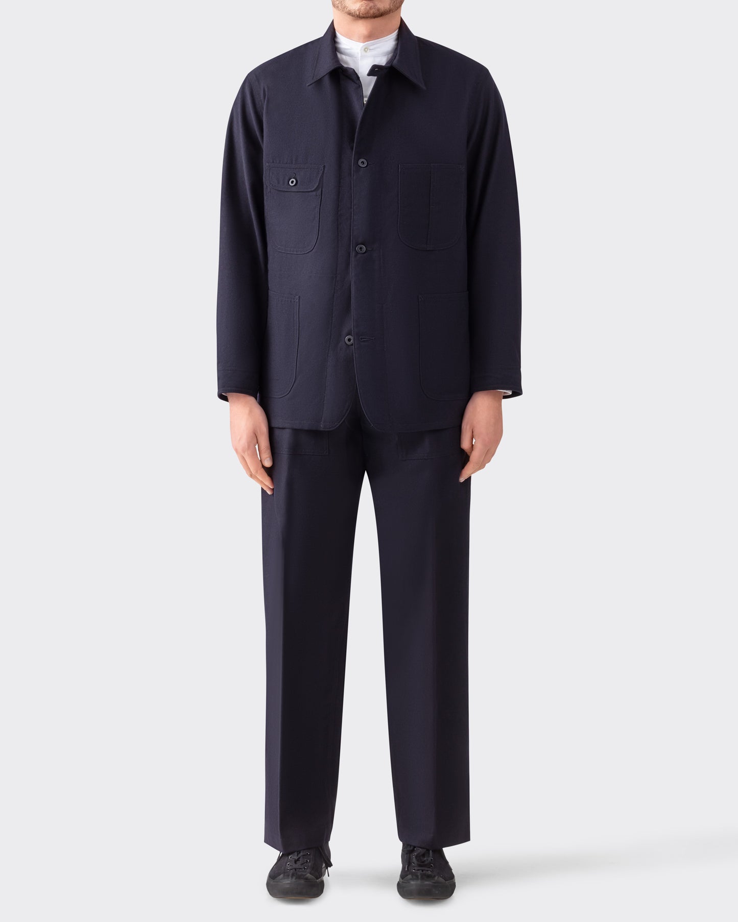 “JACKSON” Wool Twill Jacket : Navy